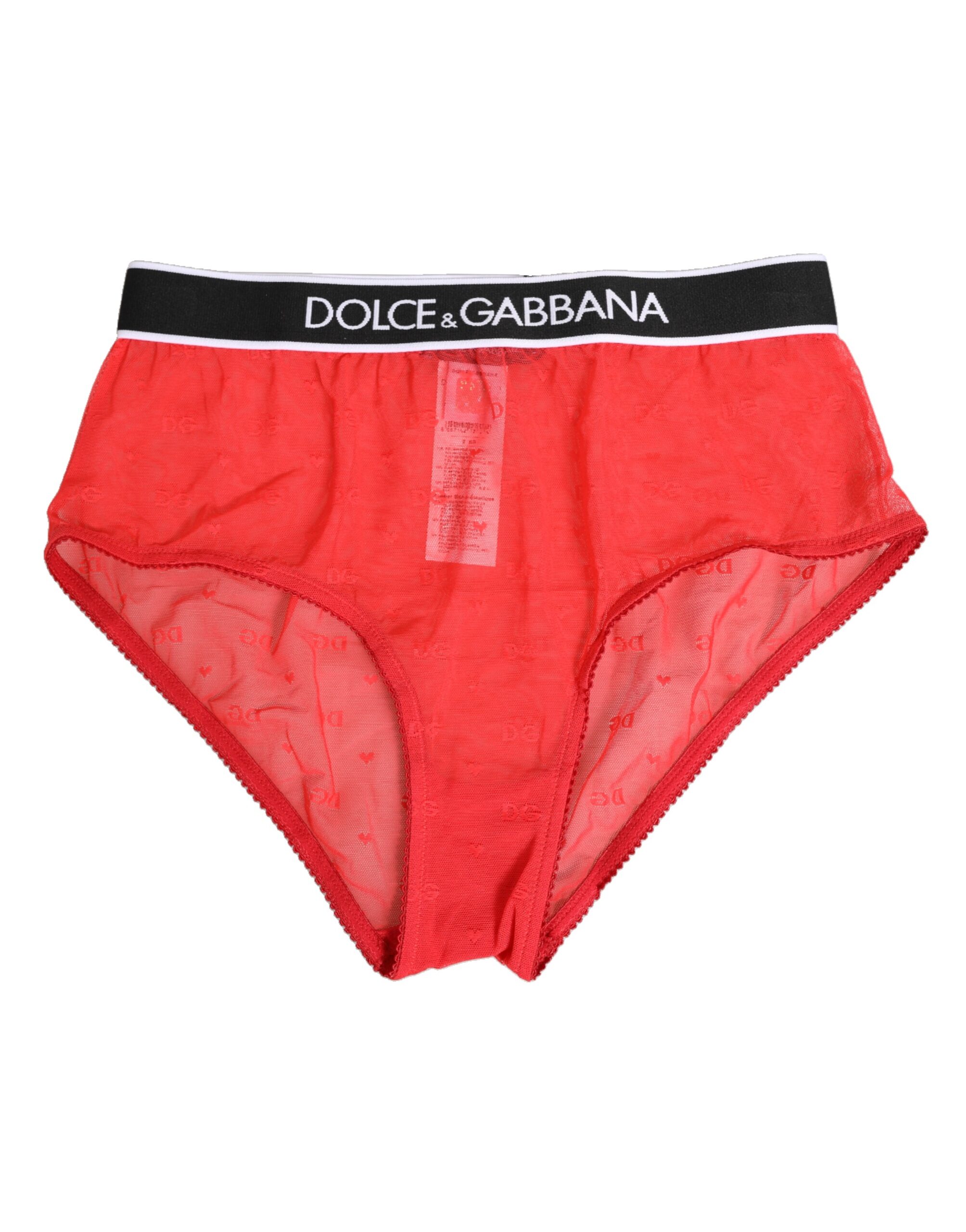 Dolce & Gabbana Red Nylon Logo Waistband Brief Panty Underwear - Image 2