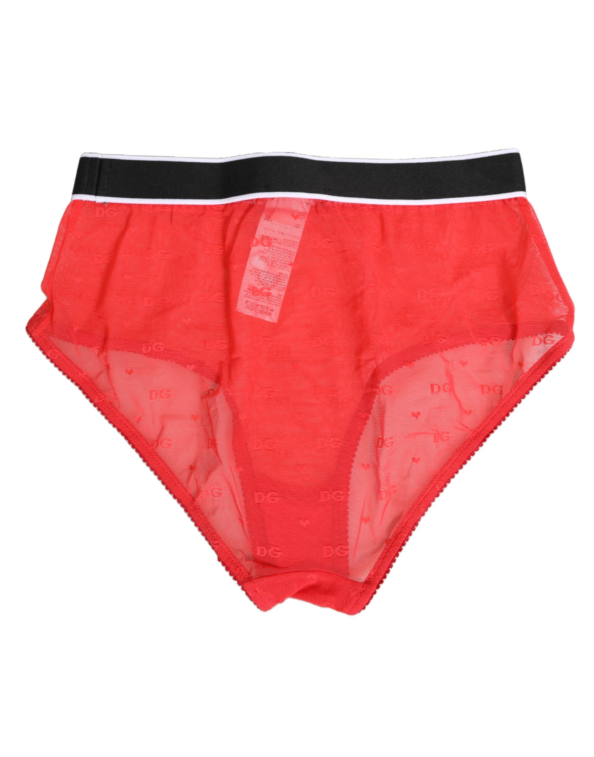 Dolce & Gabbana Red Nylon Logo Waistband Brief Panty Underwear - Image 5