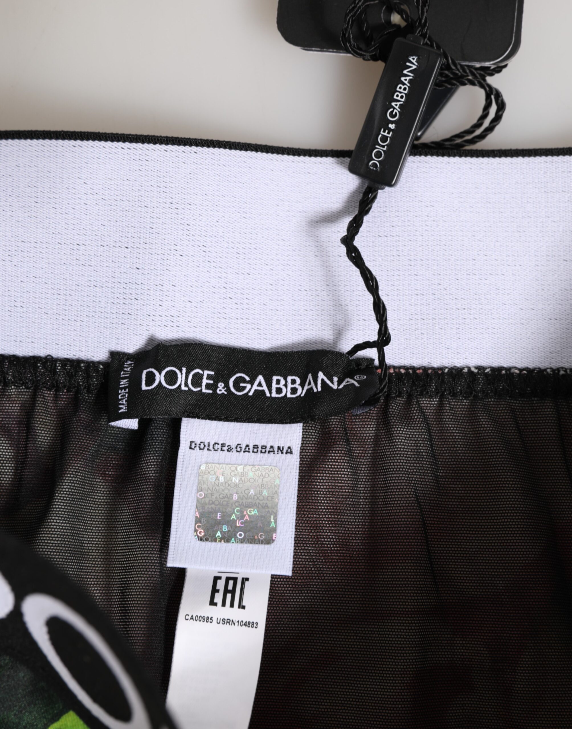 Dolce & Gabbana Black Floral Print High Waist Panty Underwear - Image 4