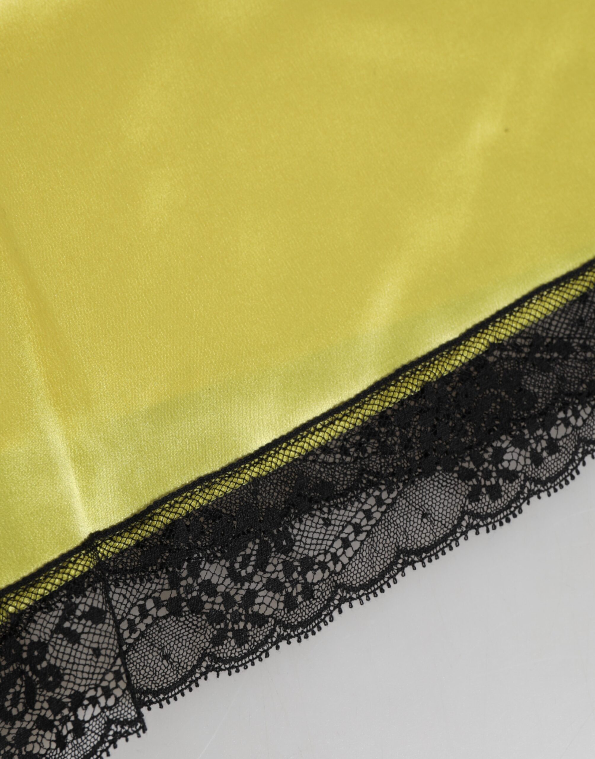 Dolce & Gabbana Yellow Satin Silk Mid Waist Underwear Shorts - Image 4