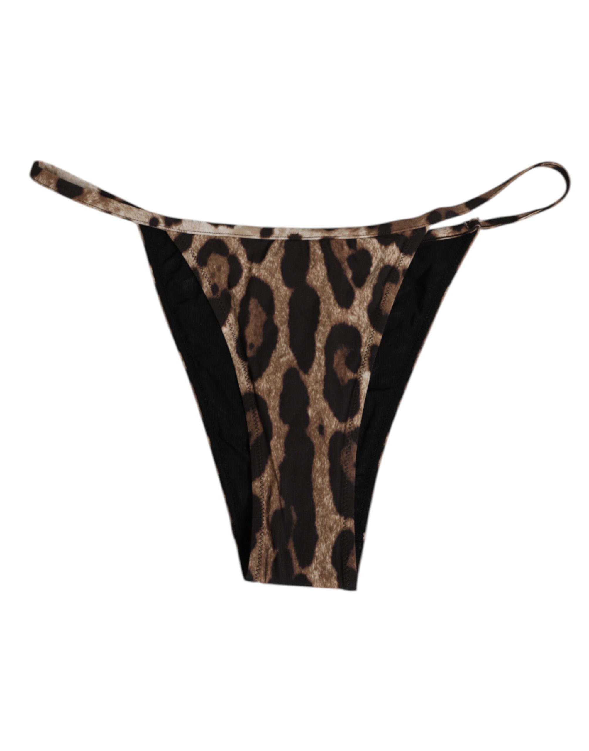 Dolce & Gabbana Brown Leopard Triangle Tanga Panty Underwear - Image 2