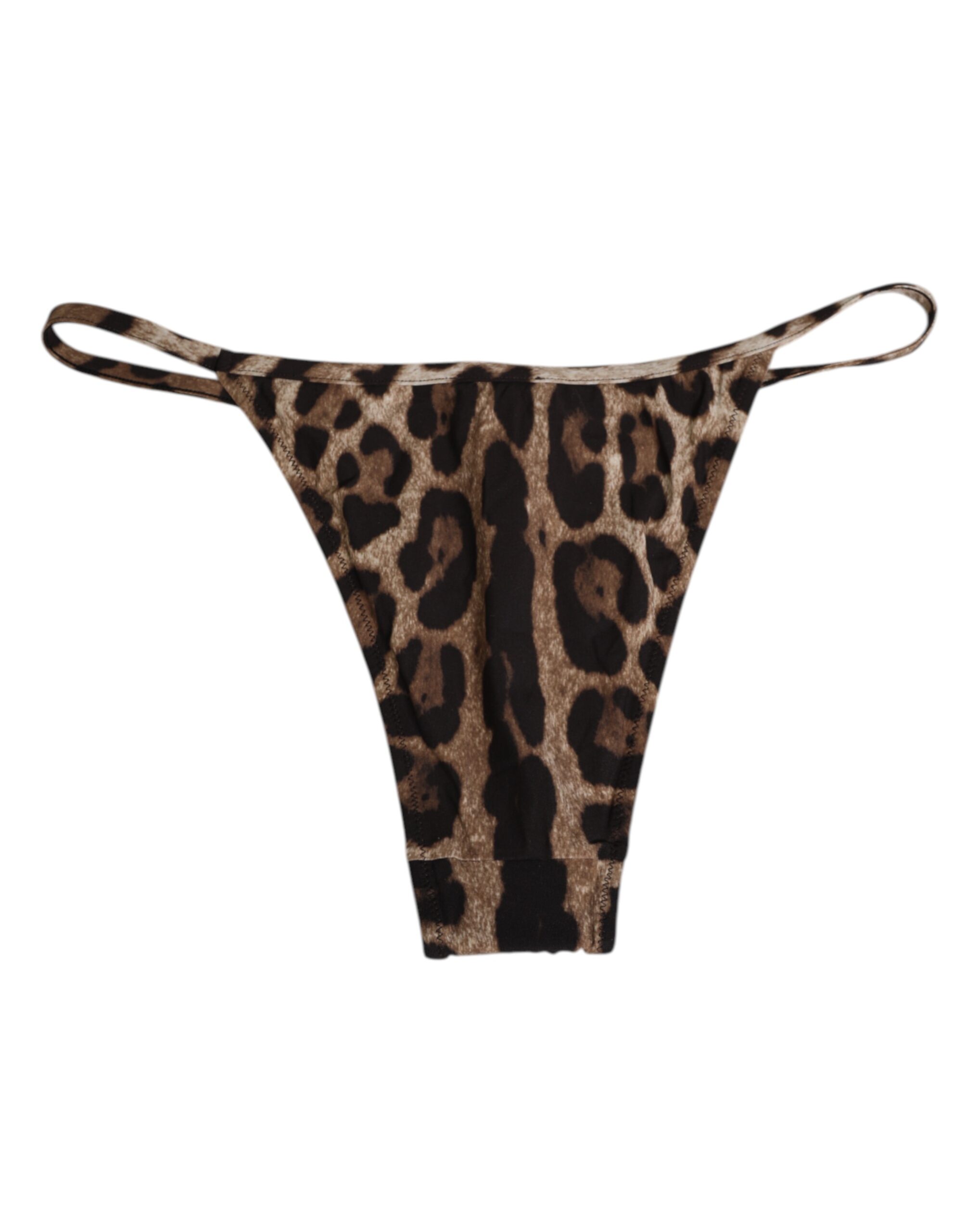 Dolce & Gabbana Brown Leopard Triangle Tanga Panty Underwear - Image 5
