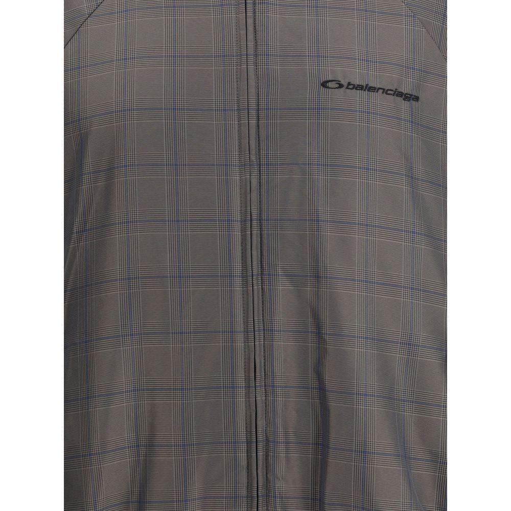 Balenciaga Zipped Jacket with Brown and Blue checked motif - Image 3