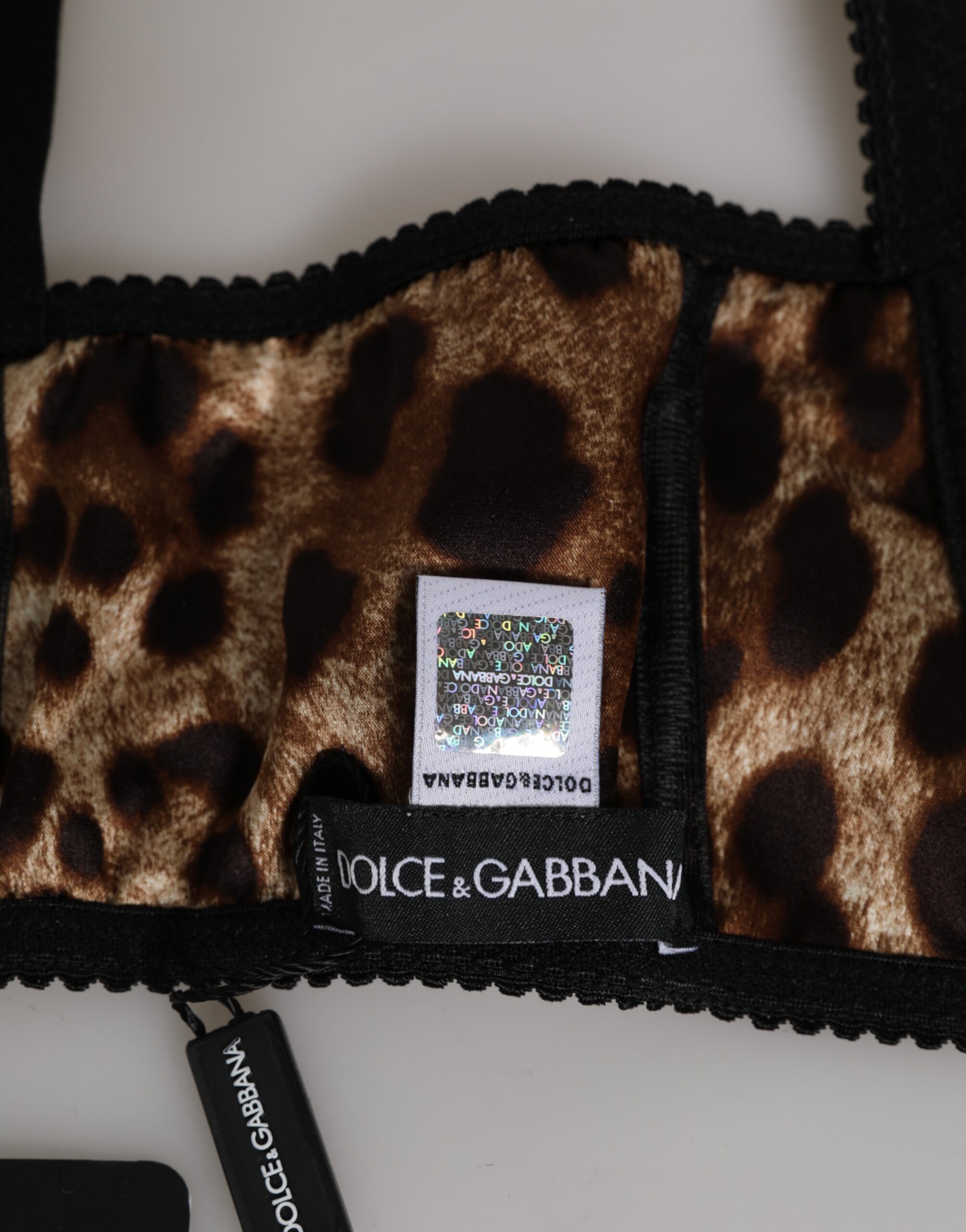 Dolce & Gabbana Brown Leopard Silk Balconnet Bra Underwear - Image 5