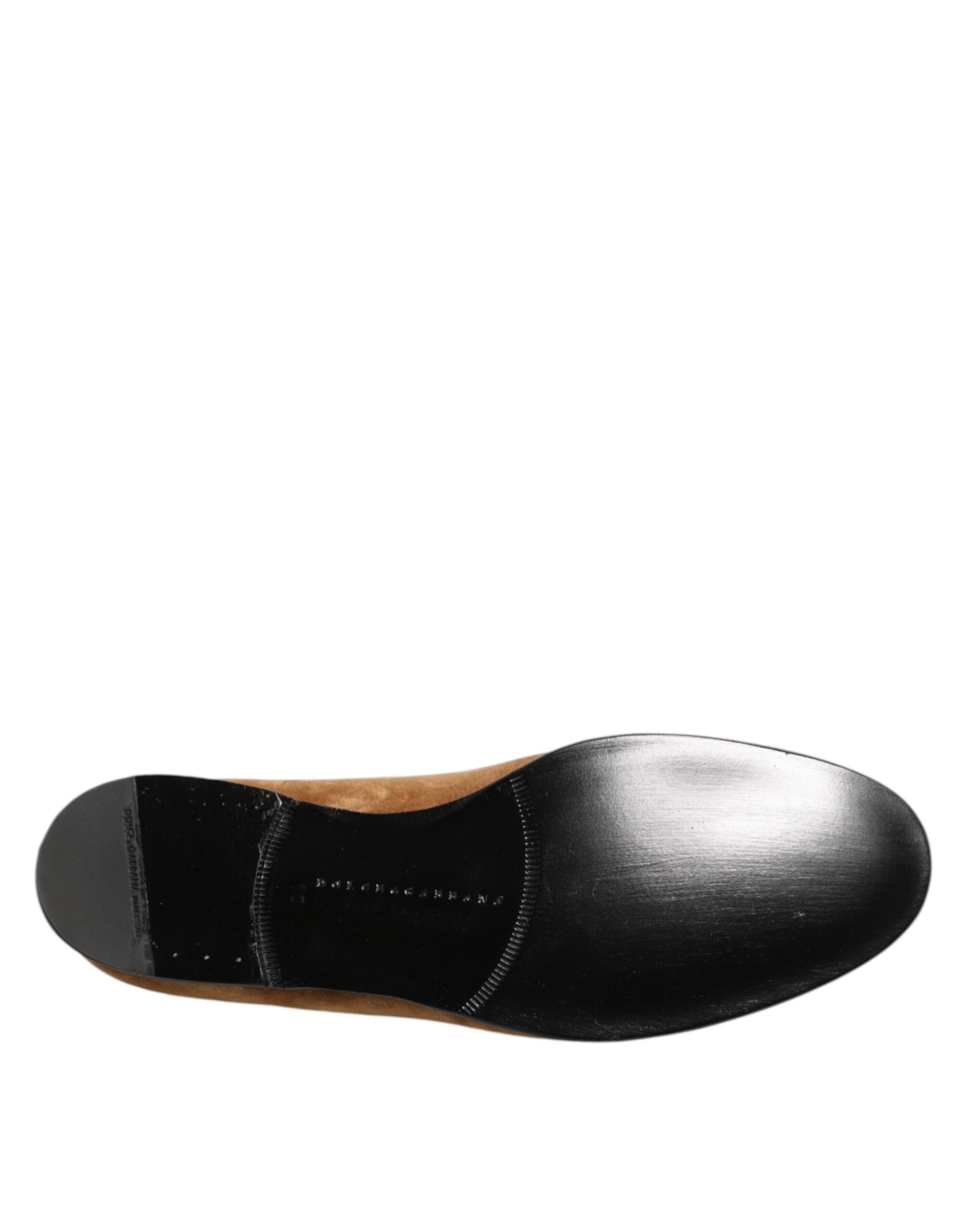 Dolce & Gabbana Brown Suede Slip On Men Loafers Formal Shoes - Image 8