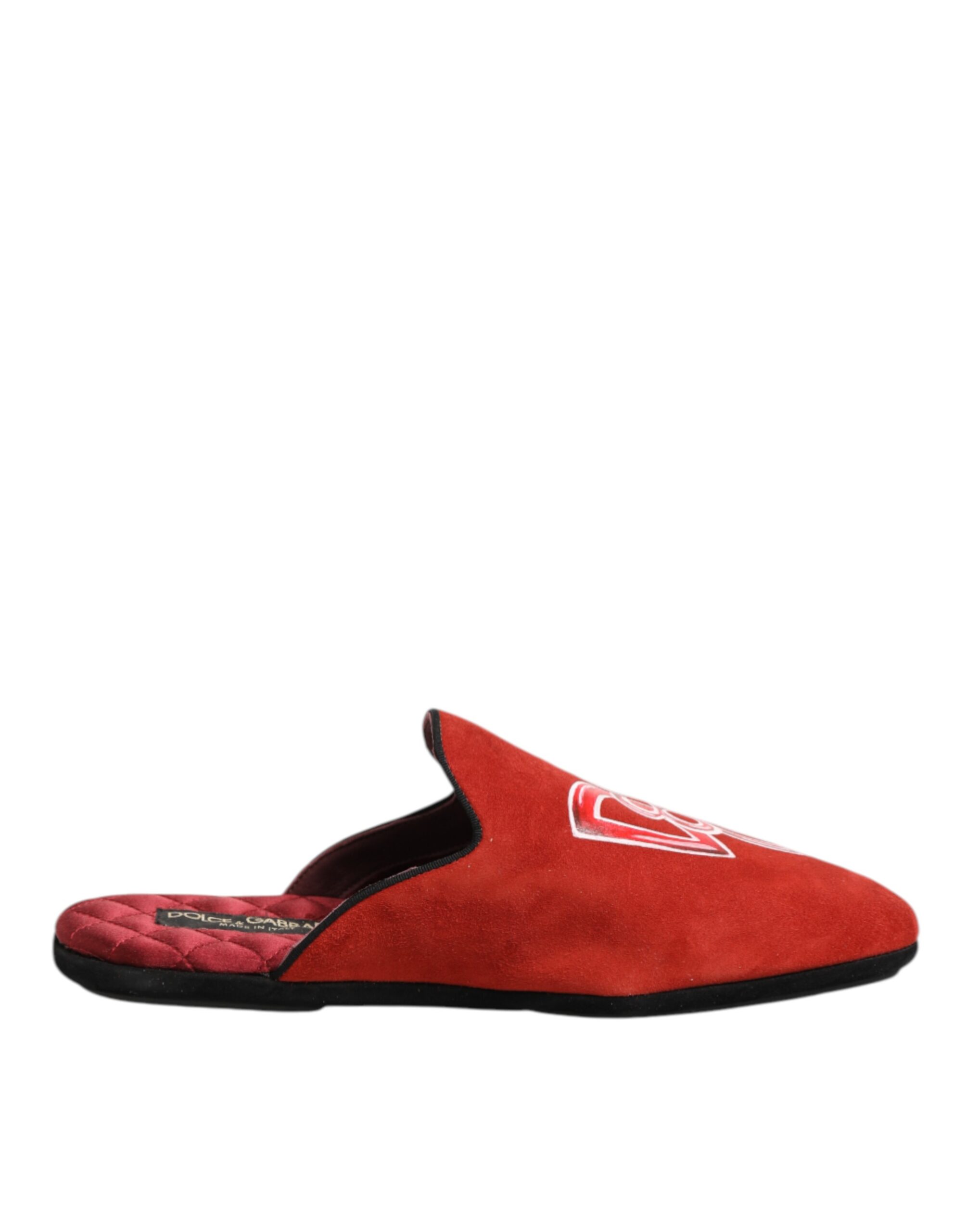 Dolce & Gabbana Red Suede DG King Men House Slippers Shoes - Image 2