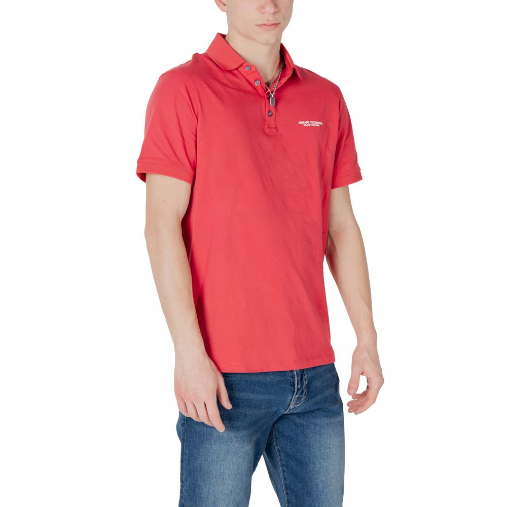 Armani Exchange Red Cotton Polo Shirt - Image 3