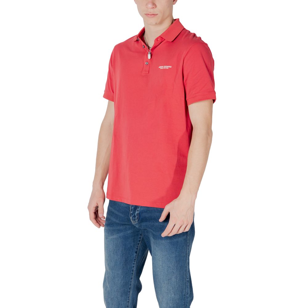 Armani Exchange Red Cotton Polo Shirt - Image 4