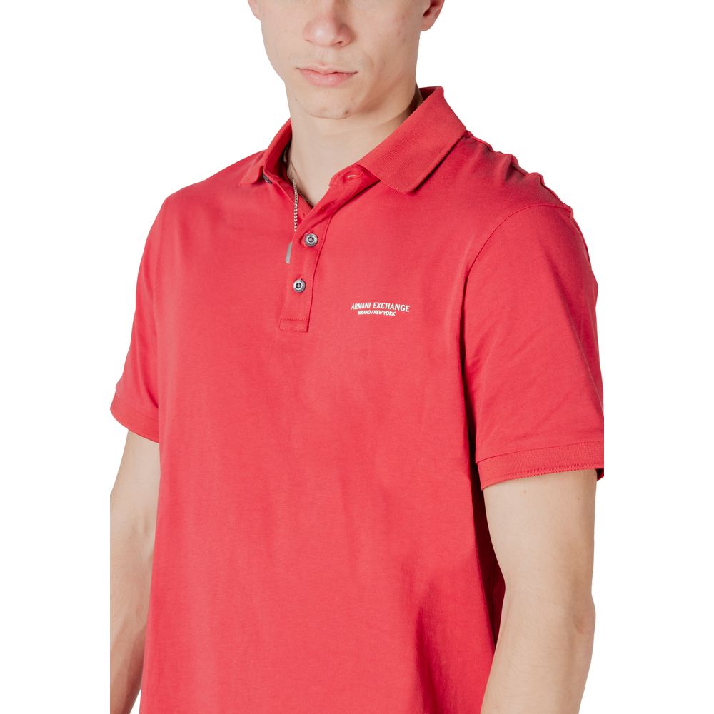 Armani Exchange Red Cotton Polo Shirt - Image 5