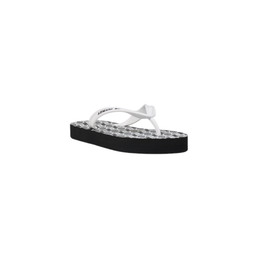 Armani Exchange Black And White Rubber Flip-Flop Sandals - Image 2