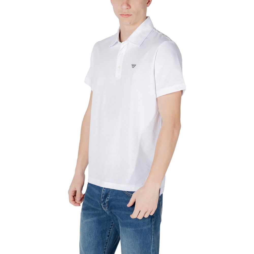 Emporio Armani Underwear White Cotton Polo Shirt - Image 4