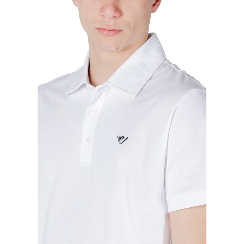 Emporio Armani Underwear White Cotton Polo Shirt - Image 5