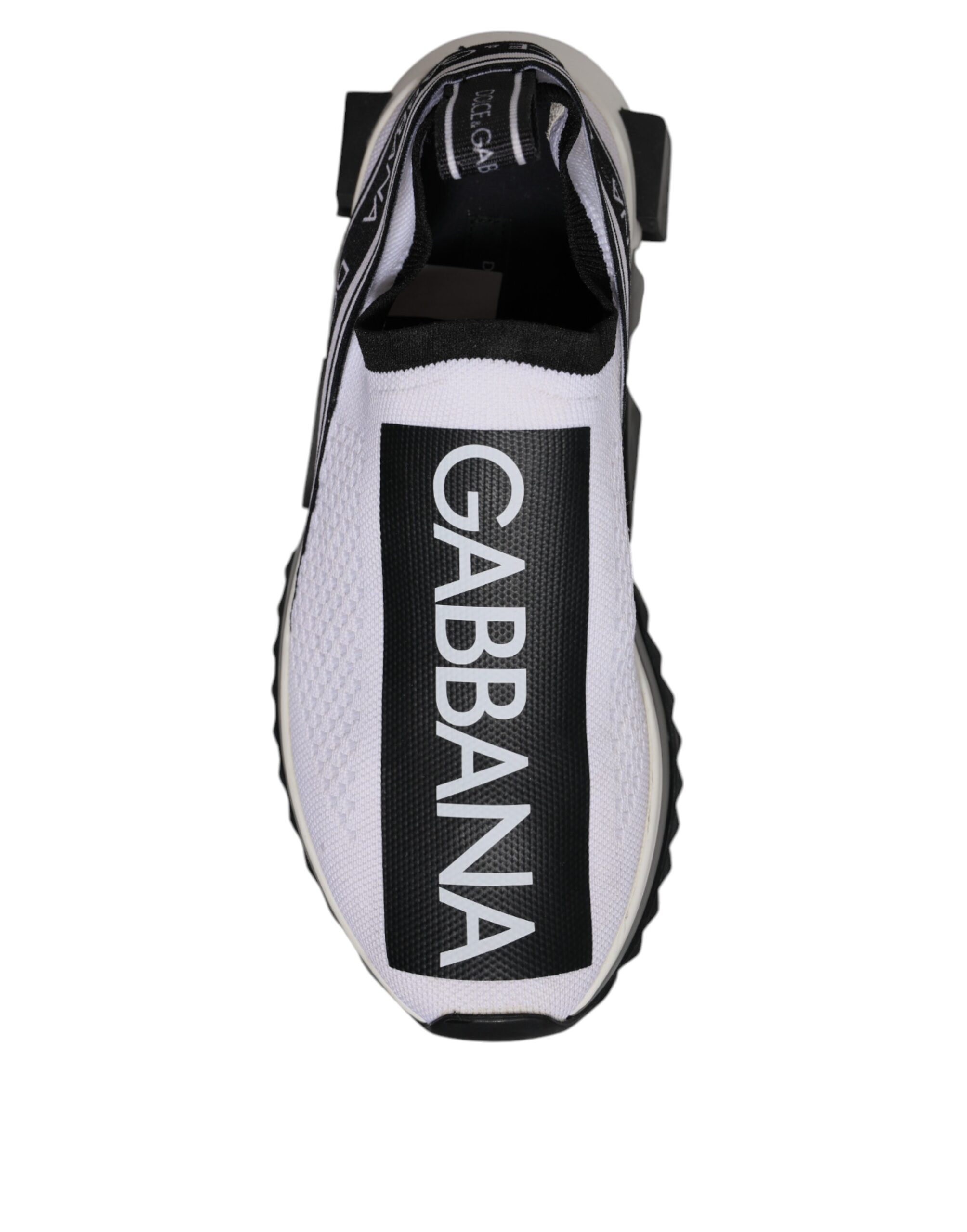 Dolce & Gabbana Black White Slip On Sorrento Sneakers Shoes - Image 8