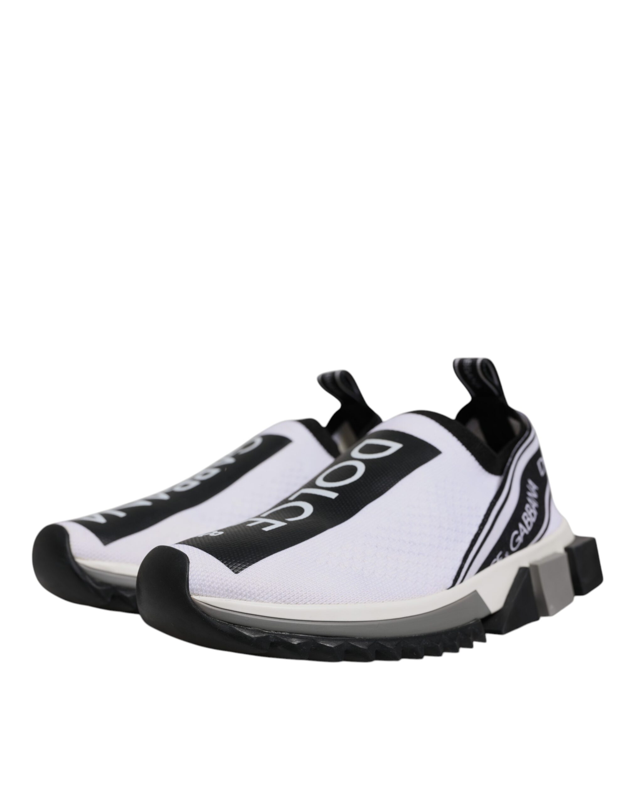 Dolce & Gabbana Black White Slip On Sorrento Sneakers Shoes - Image 4