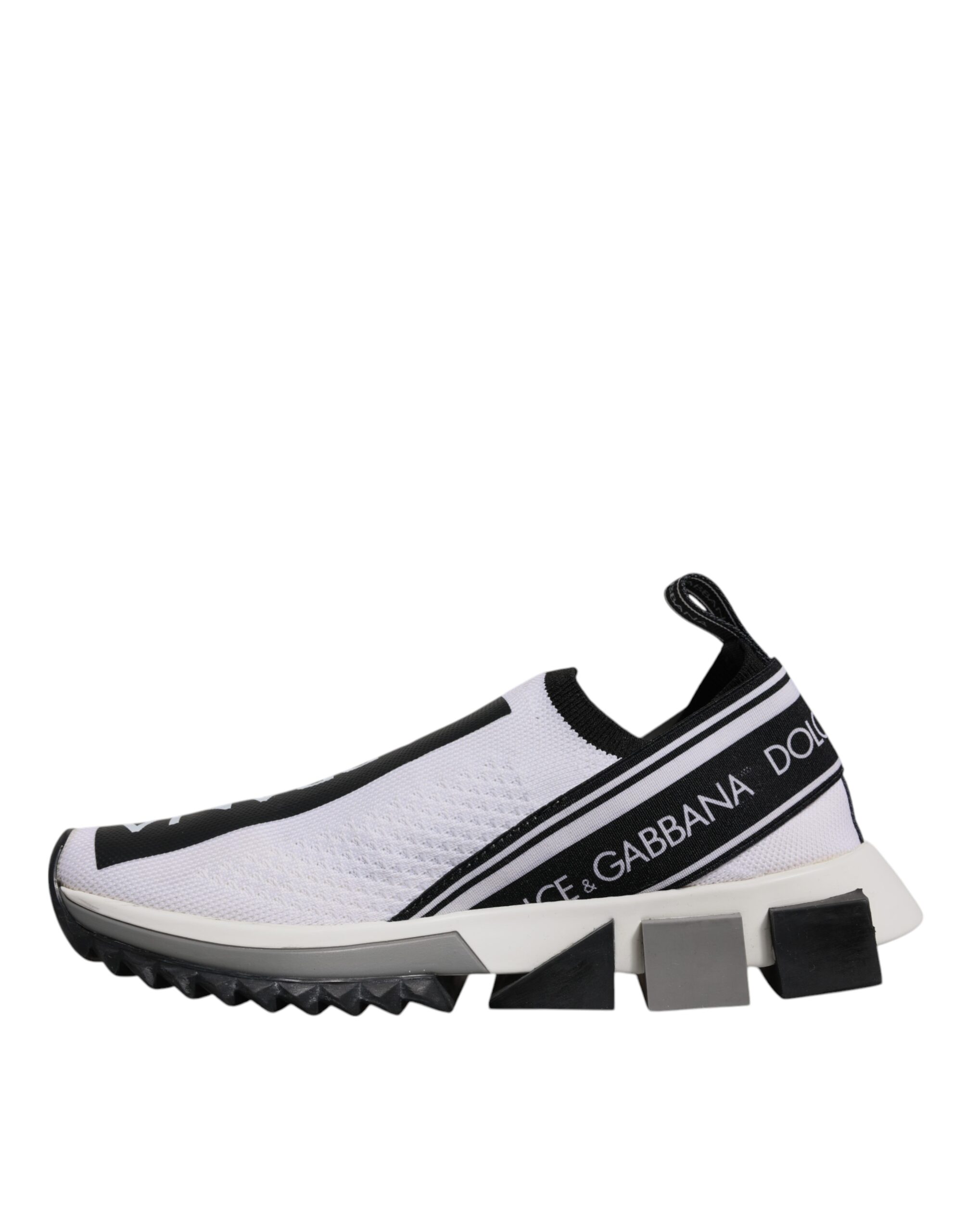 Dolce & Gabbana Black White Slip On Sorrento Sneakers Shoes - Image 6