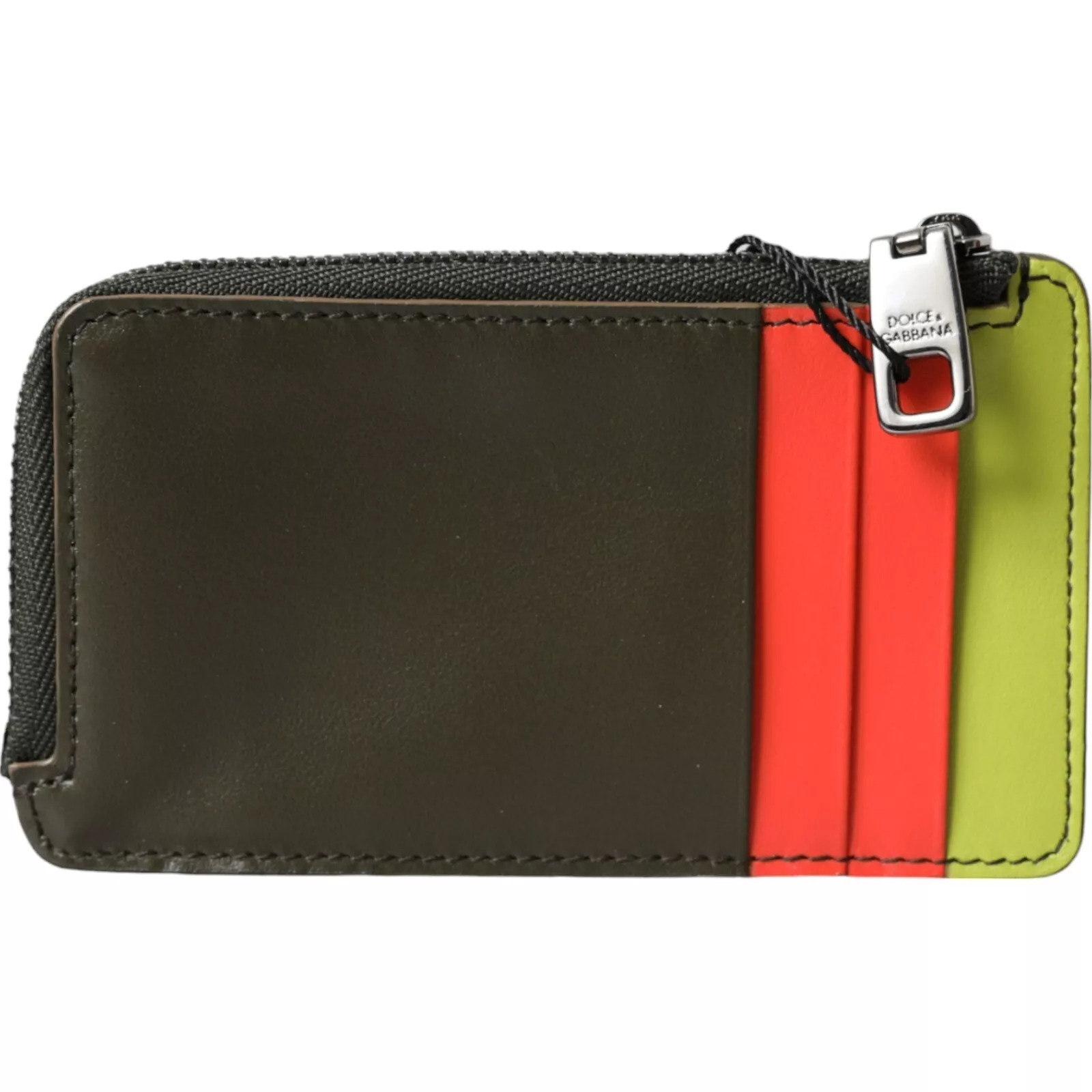 Dolce & Gabbana Multicolor Calfskin Leather Logo Card Holder Women Wallet - Image 5