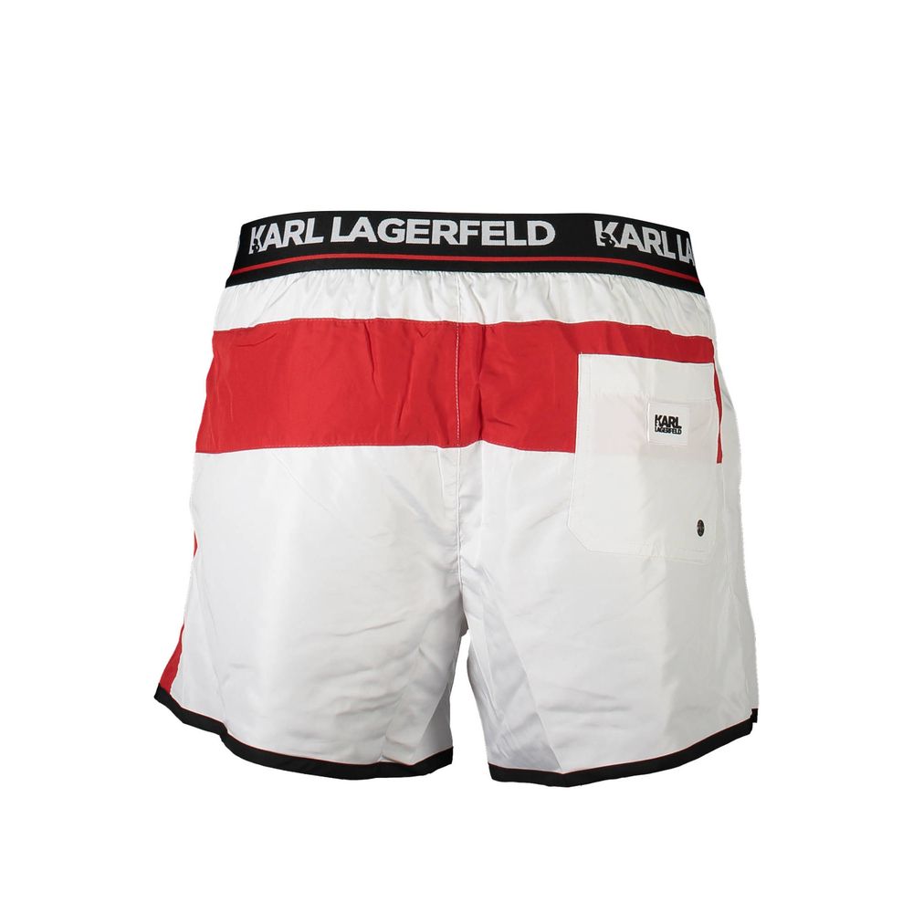 Karl Lagerfeld Bianco Poliestere Men Swim Boxer - Image 2
