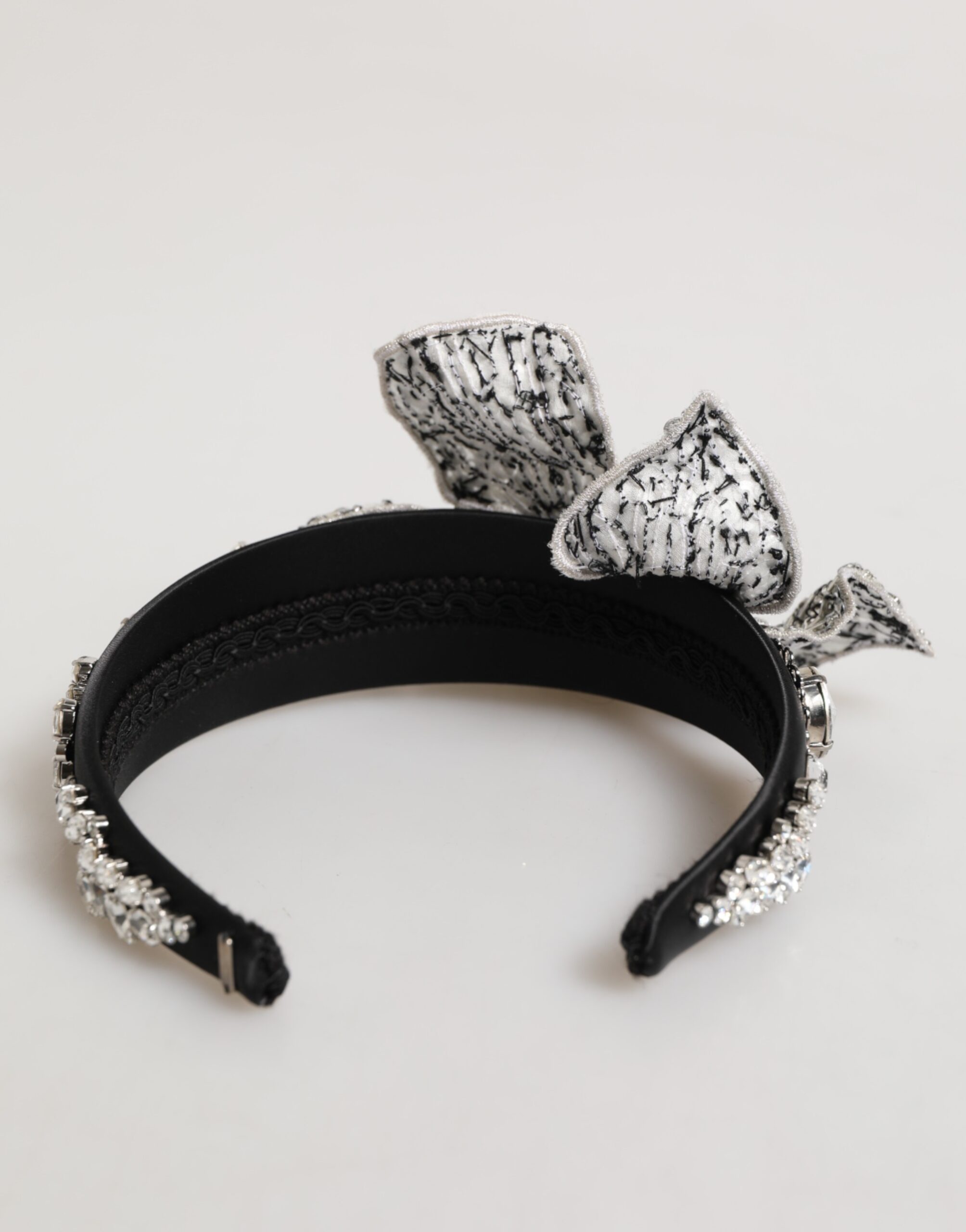 Dolce & Gabbana Black Hair Flower Crystal LIMONI Women Headband Diadem - Image 8