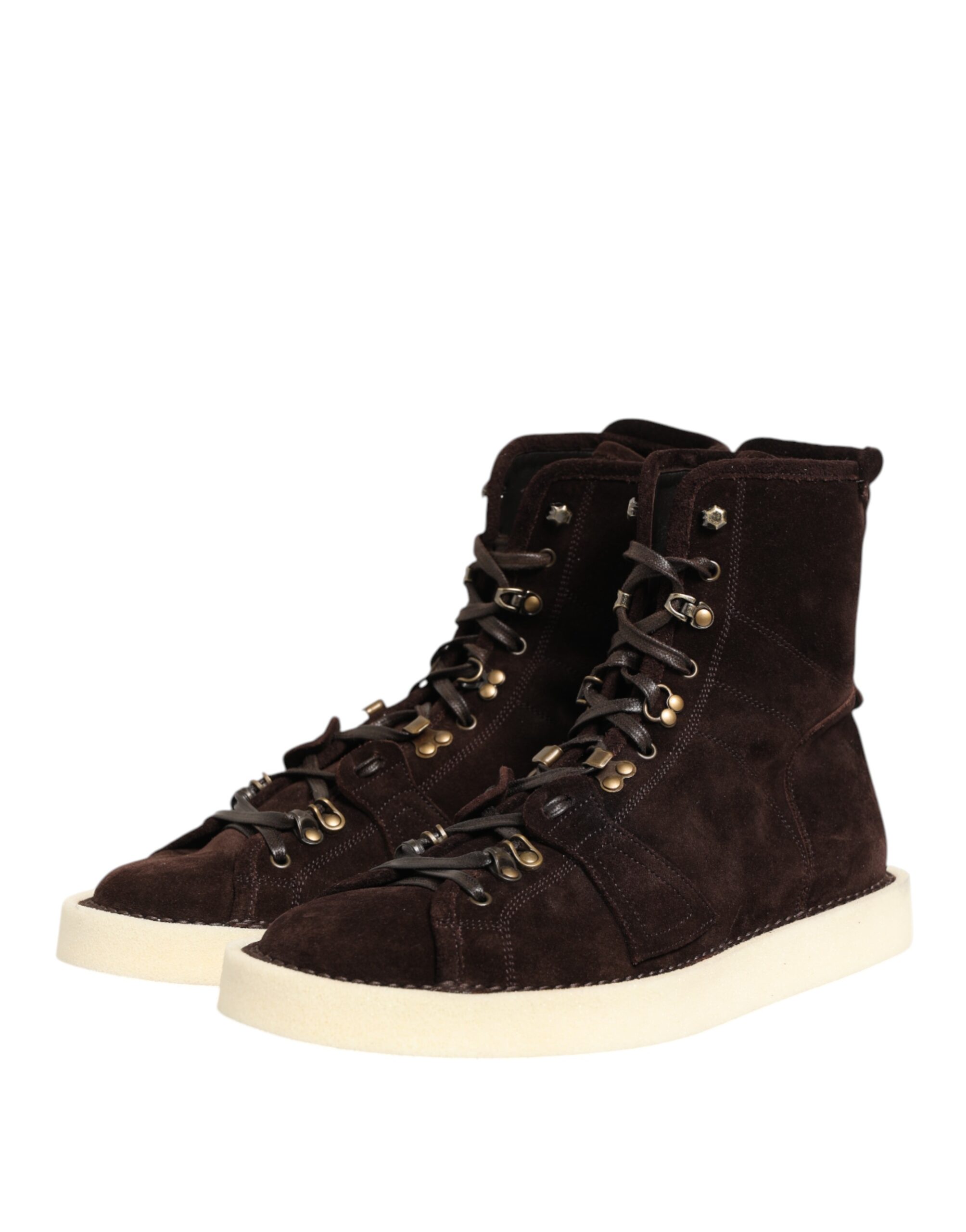 Dolce & Gabbana Brown Suede Lace Up Ankle Short Boots Shoes - Image 5
