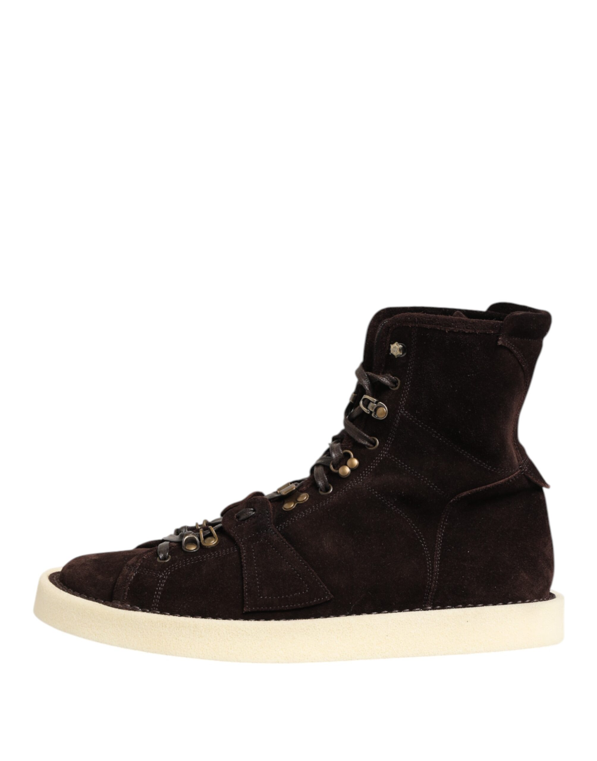Dolce & Gabbana Brown Suede Lace Up Ankle Short Boots Shoes - Image 7
