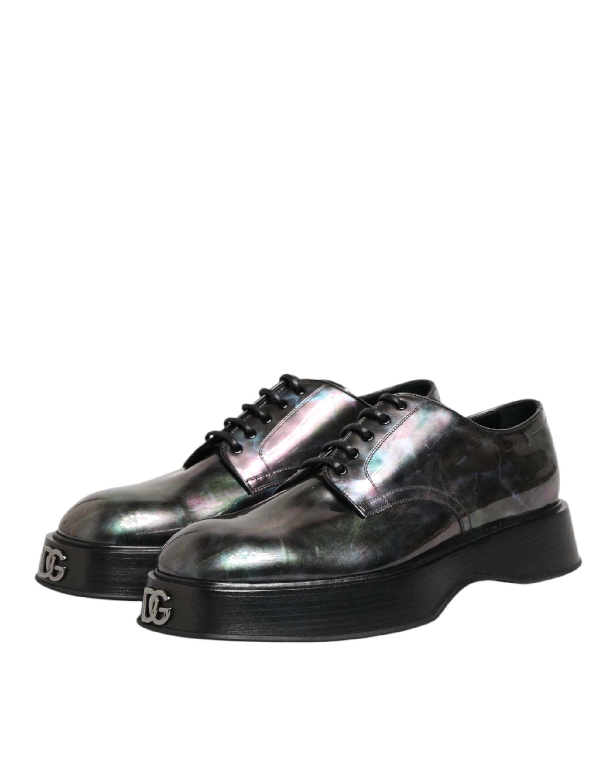 Dolce & Gabbana Multicolor Leather Lace-up Men Formal Derby Shoes - Image 5