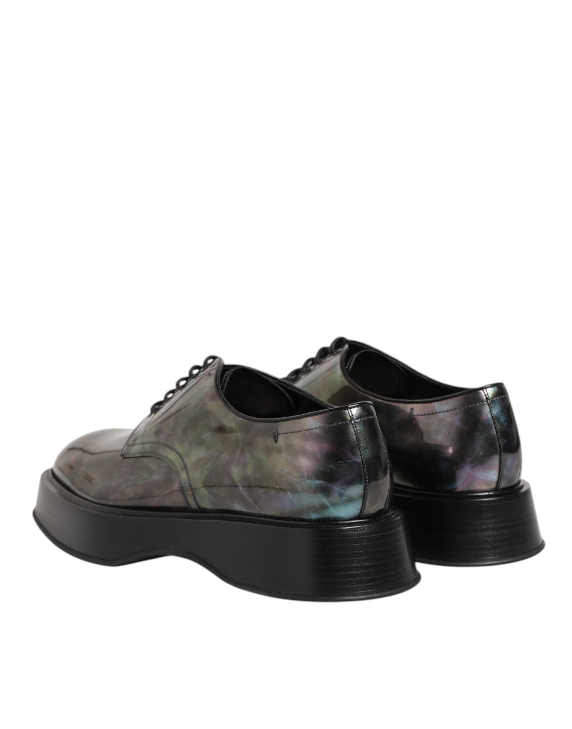 Dolce & Gabbana Multicolor Leather Lace-up Men Formal Derby Shoes - Image 6