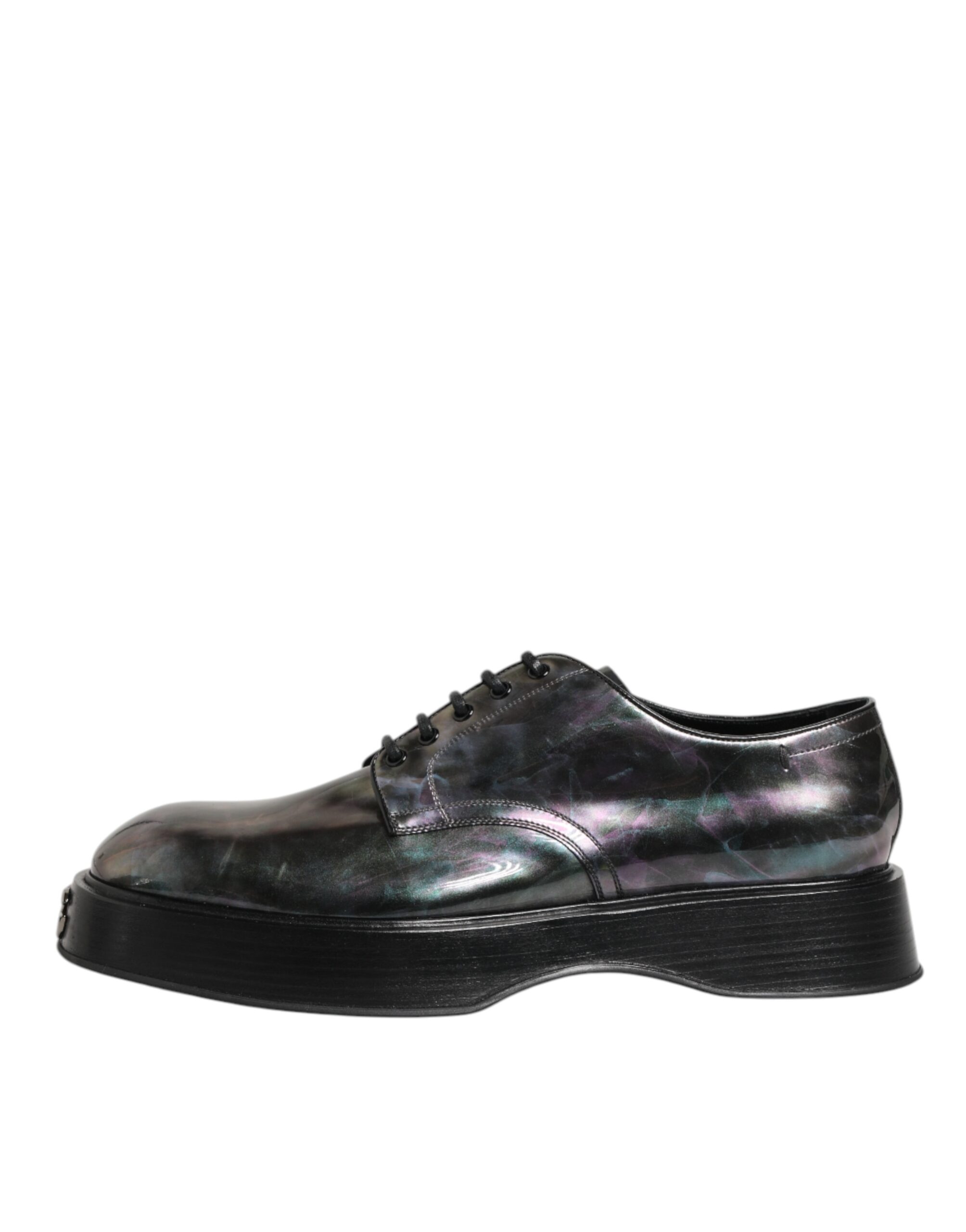 Dolce & Gabbana Multicolor Leather Lace-up Men Formal Derby Shoes - Image 7