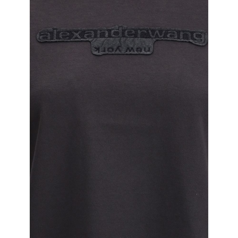 Alexander Wang Gray Cotton T-Shirt - Image 3