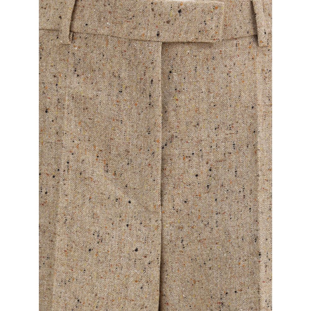 Valentino Beige Fleece Wool Casual Pants - Image 3