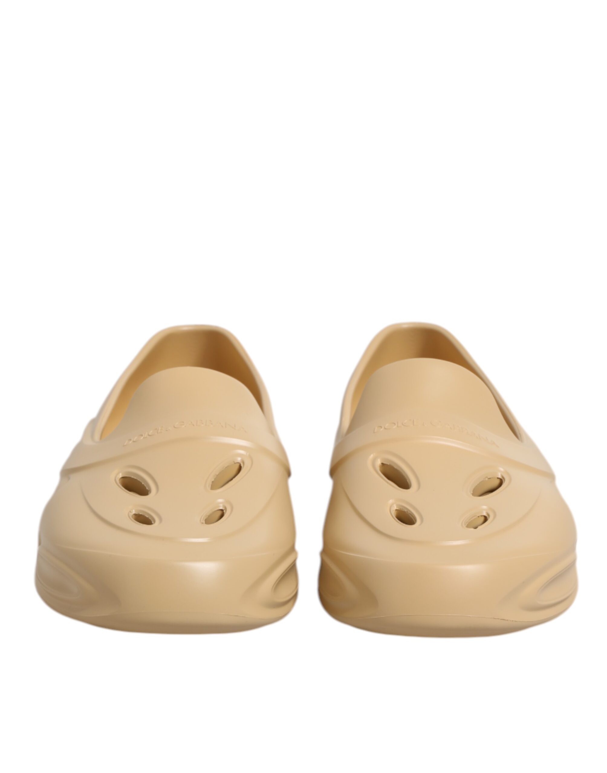 Dolce & Gabbana Beige Rubber Slides Low Top Sneakers Shoes - Image 3