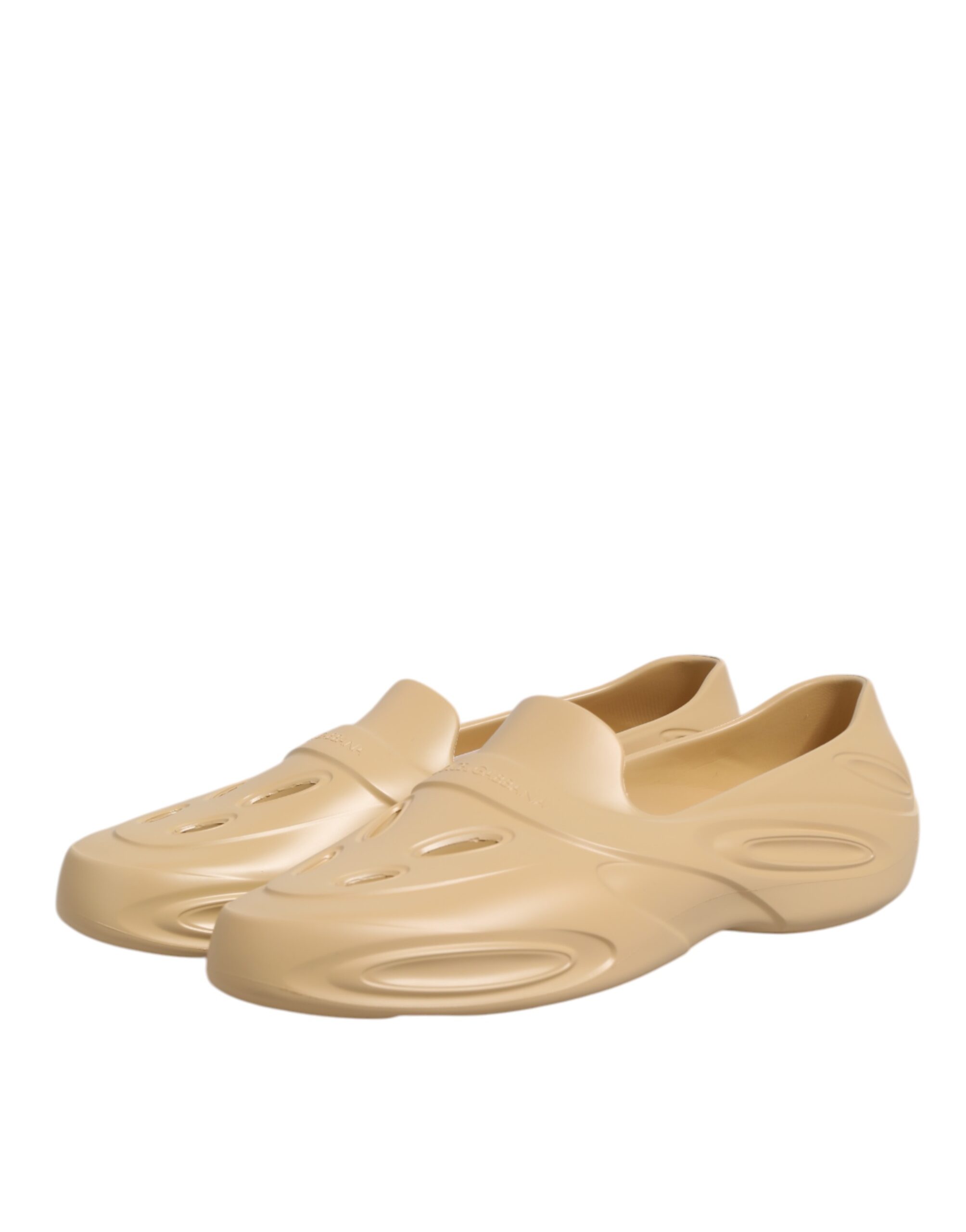 Dolce & Gabbana Beige Rubber Slides Low Top Sneakers Shoes - Image 5