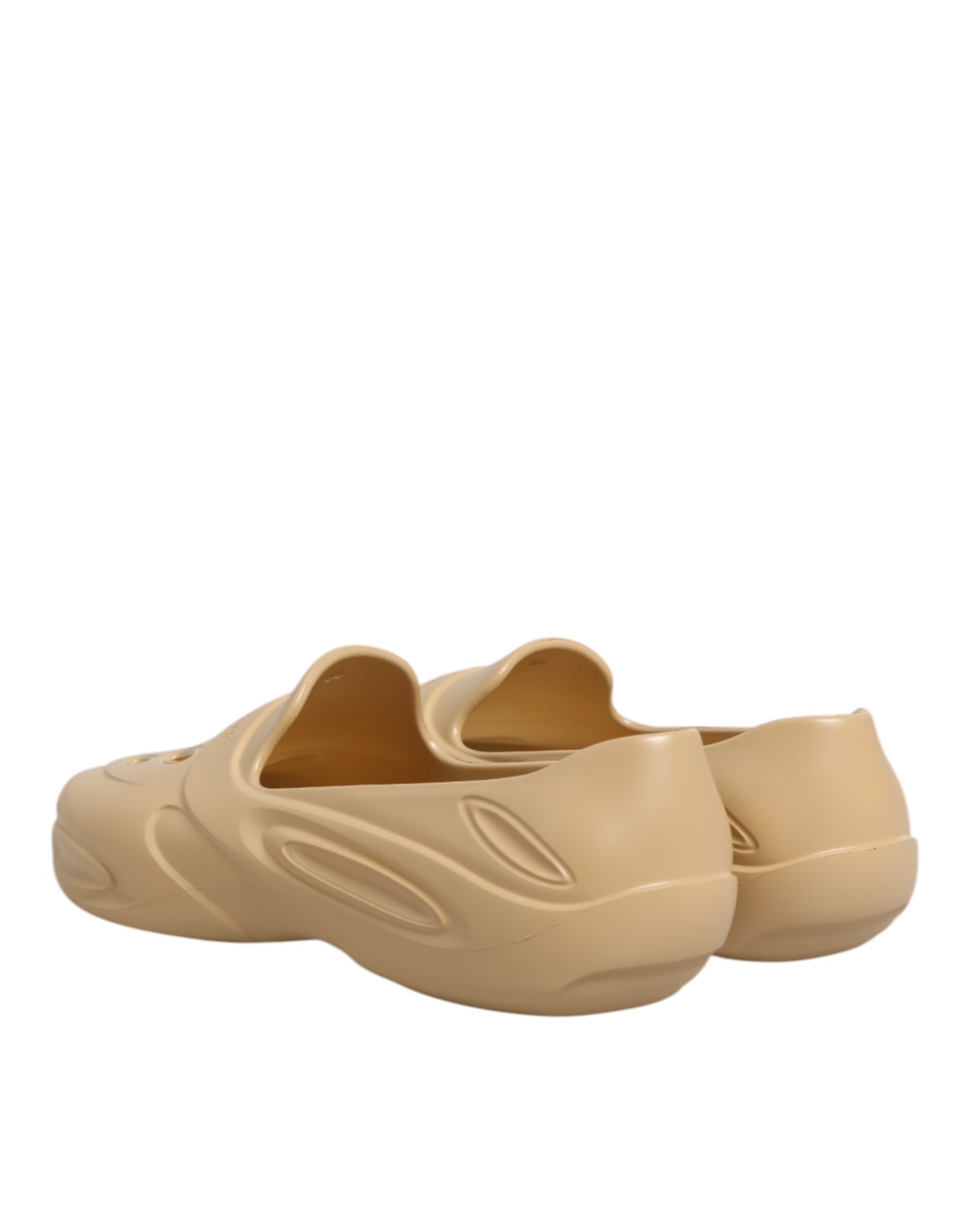 Dolce & Gabbana Beige Rubber Slides Low Top Sneakers Shoes - Image 6