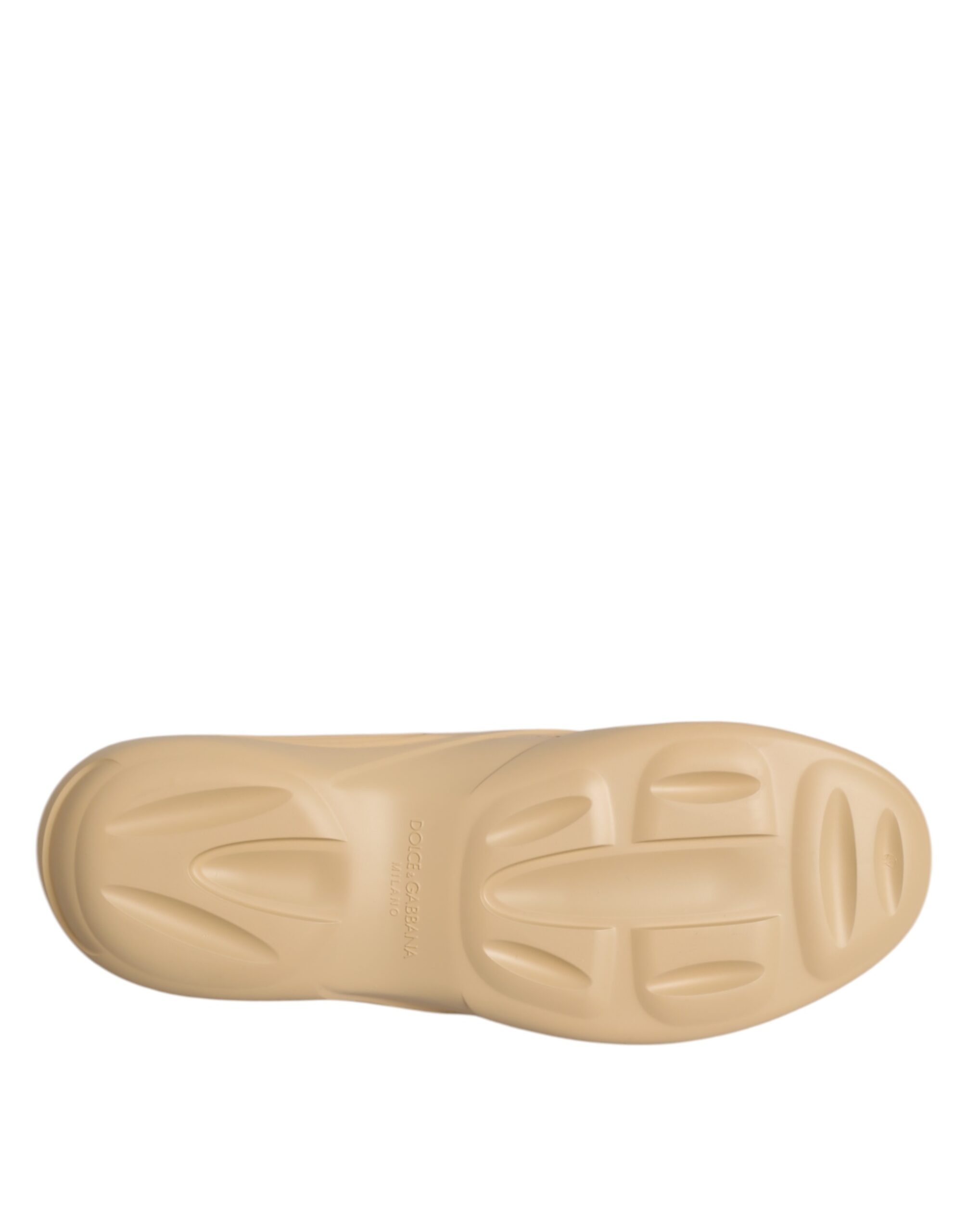 Dolce & Gabbana Beige Rubber Slides Low Top Sneakers Shoes - Image 8