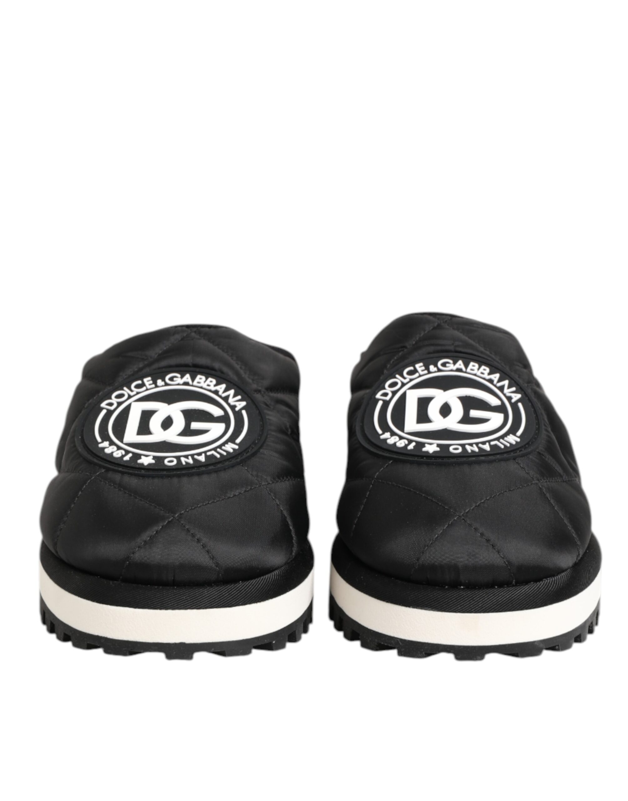 Dolce & Gabbana Black Nylon Low Top Slip On Sneaker Shoes - Image 3