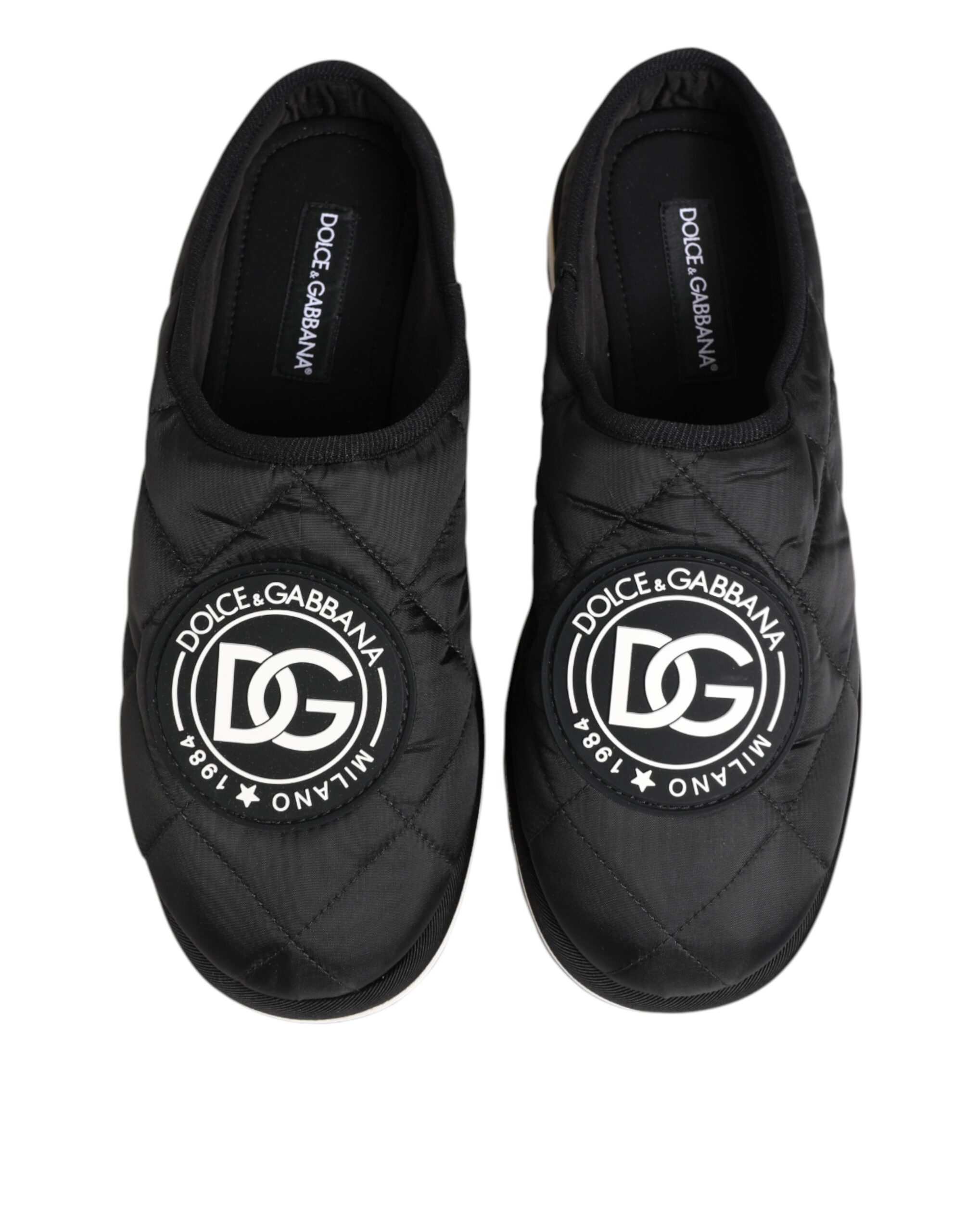 Dolce & Gabbana Black Nylon Low Top Slip On Sneaker Shoes - Image 4