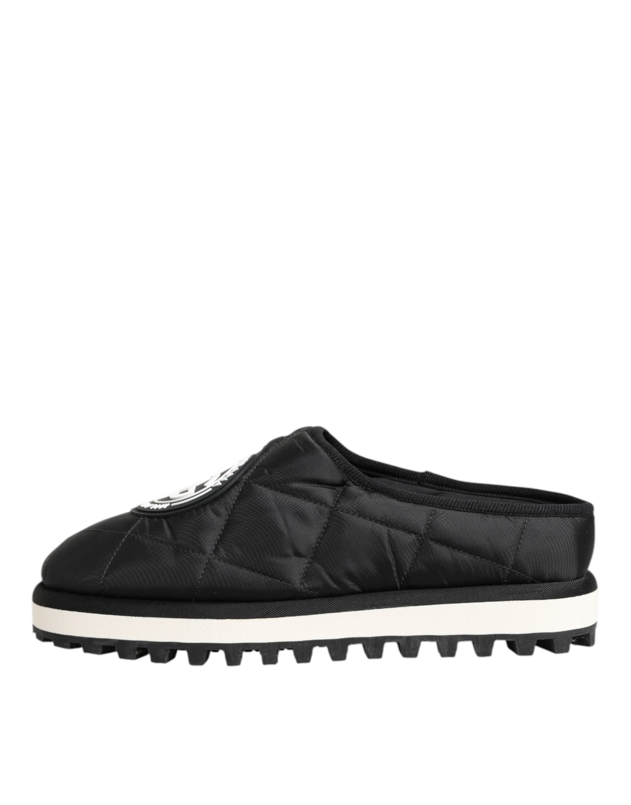 Dolce & Gabbana Black Nylon Low Top Slip On Sneaker Shoes - Image 7