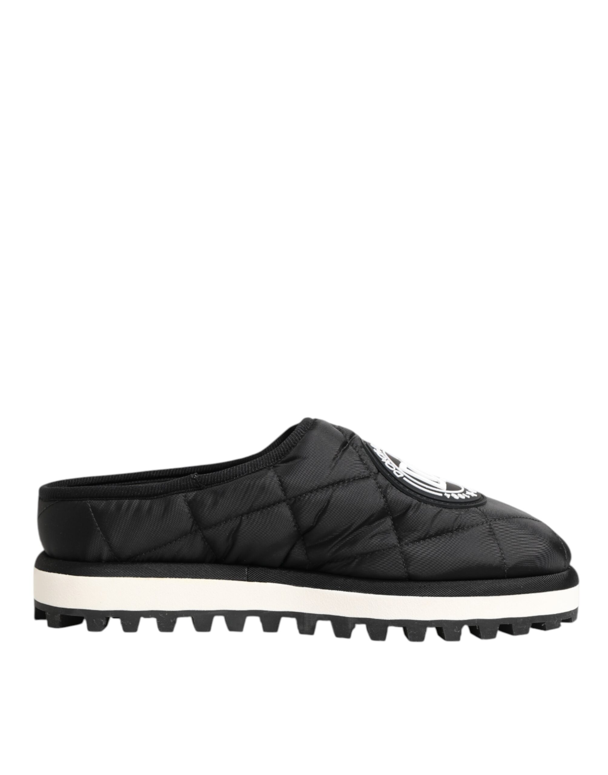 Dolce & Gabbana Black Nylon Low Top Slip On Sneaker Shoes - Image 2
