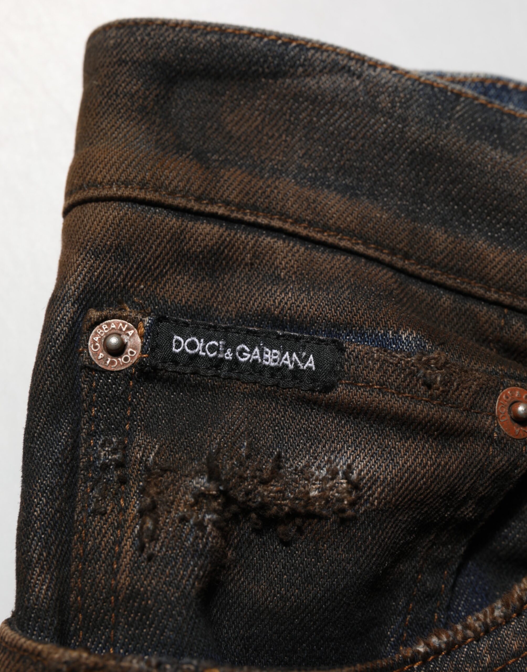 Dolce & Gabbana Black Cotton Skinny Tattered Men Denim Jeans - Image 6