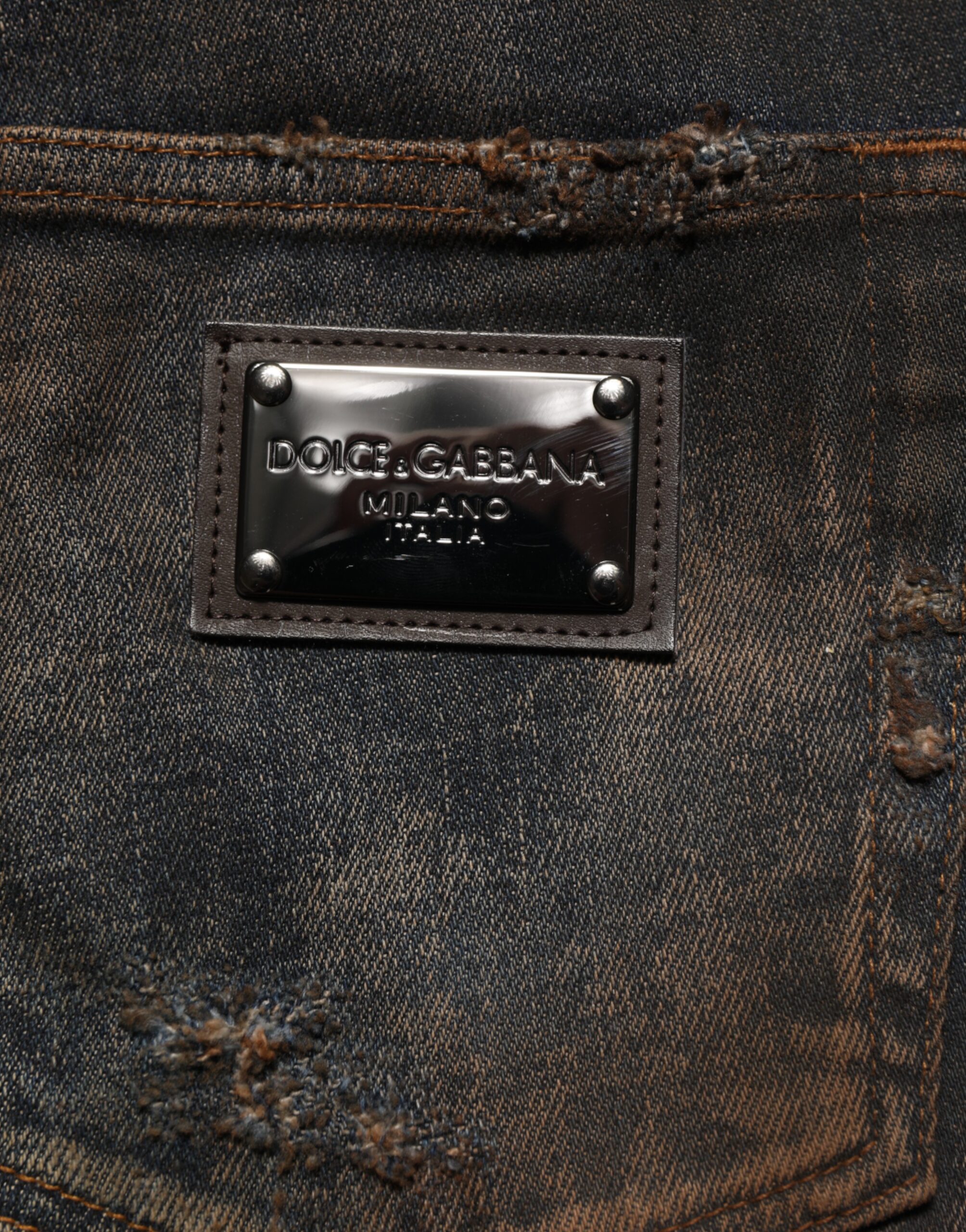 Dolce & Gabbana Black Cotton Skinny Tattered Men Denim Jeans - Image 7