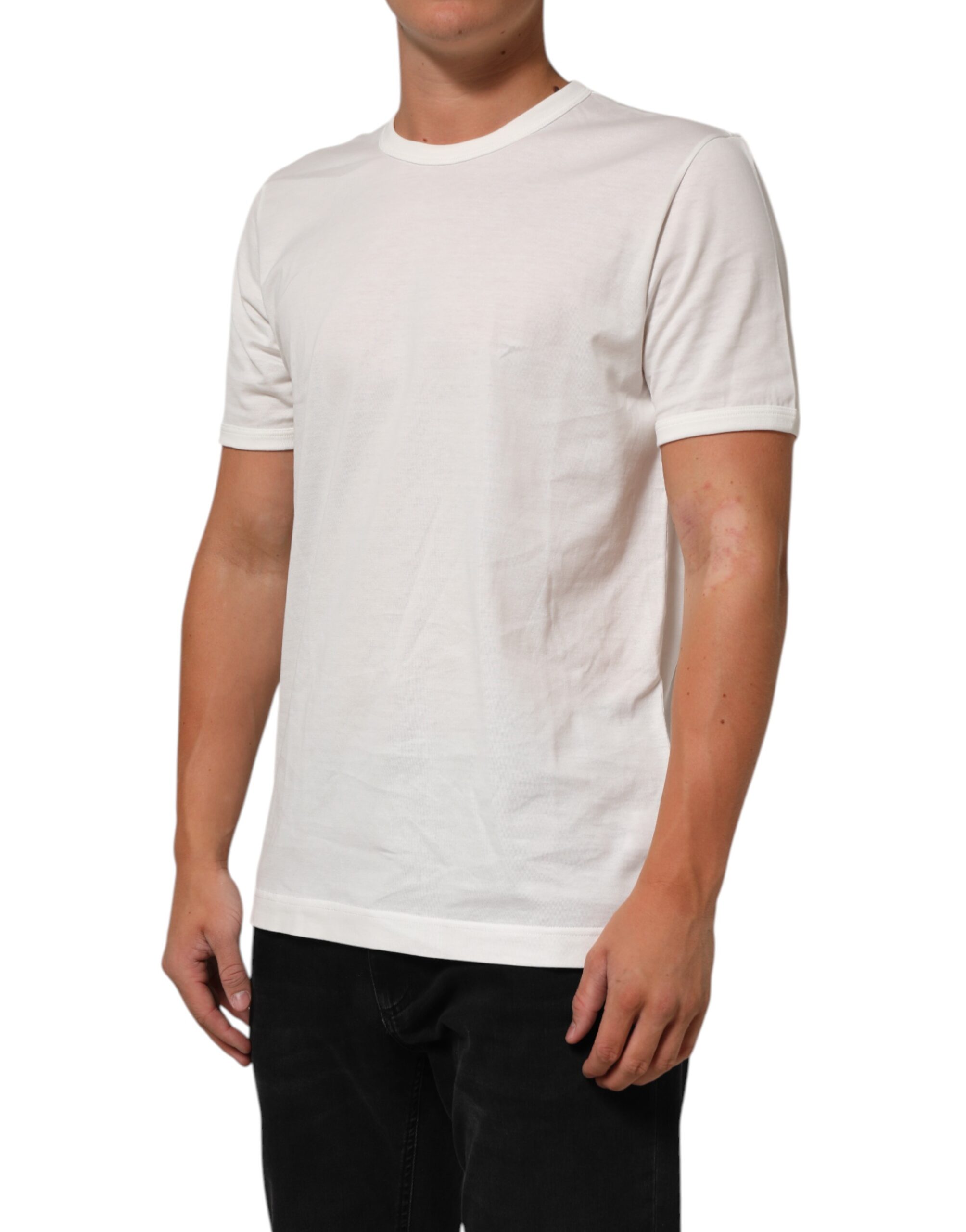 Dolce & Gabbana White Cotton Goodluck 2020 Crew Neck T-shirt - Image 3