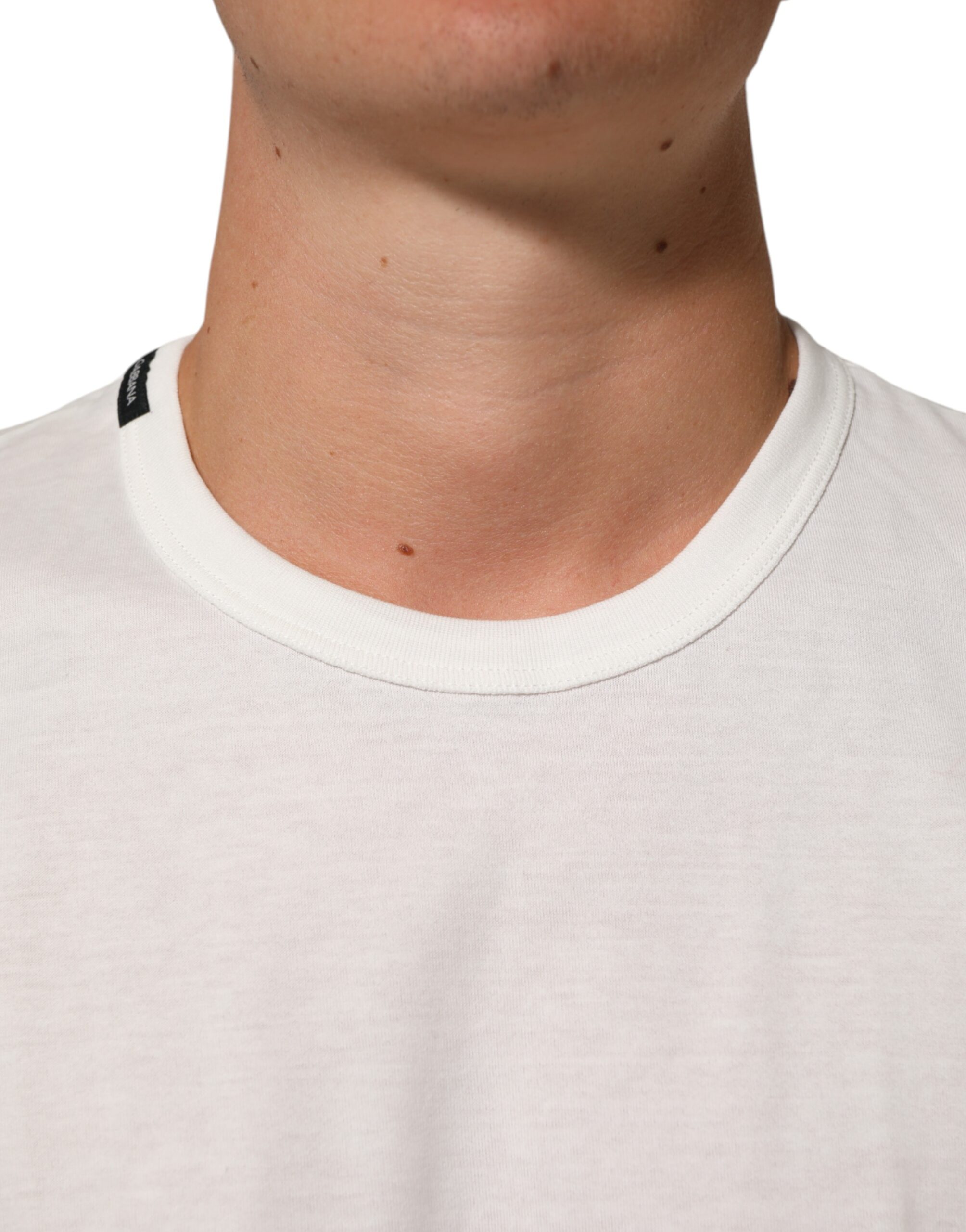 Dolce & Gabbana White Cotton Goodluck 2020 Crew Neck T-shirt - Image 5