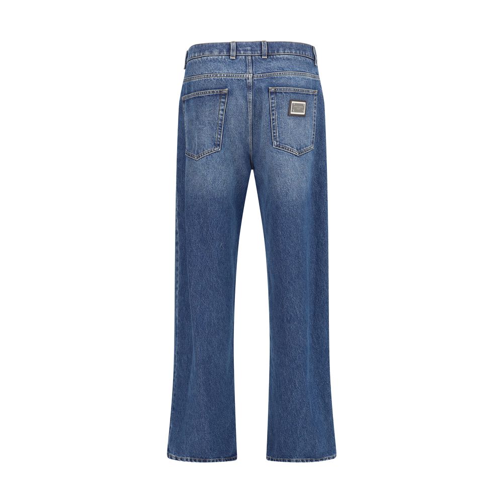 Dolce & Gabbana Blue Cotton Relaxed Fit Jeans - Image 2