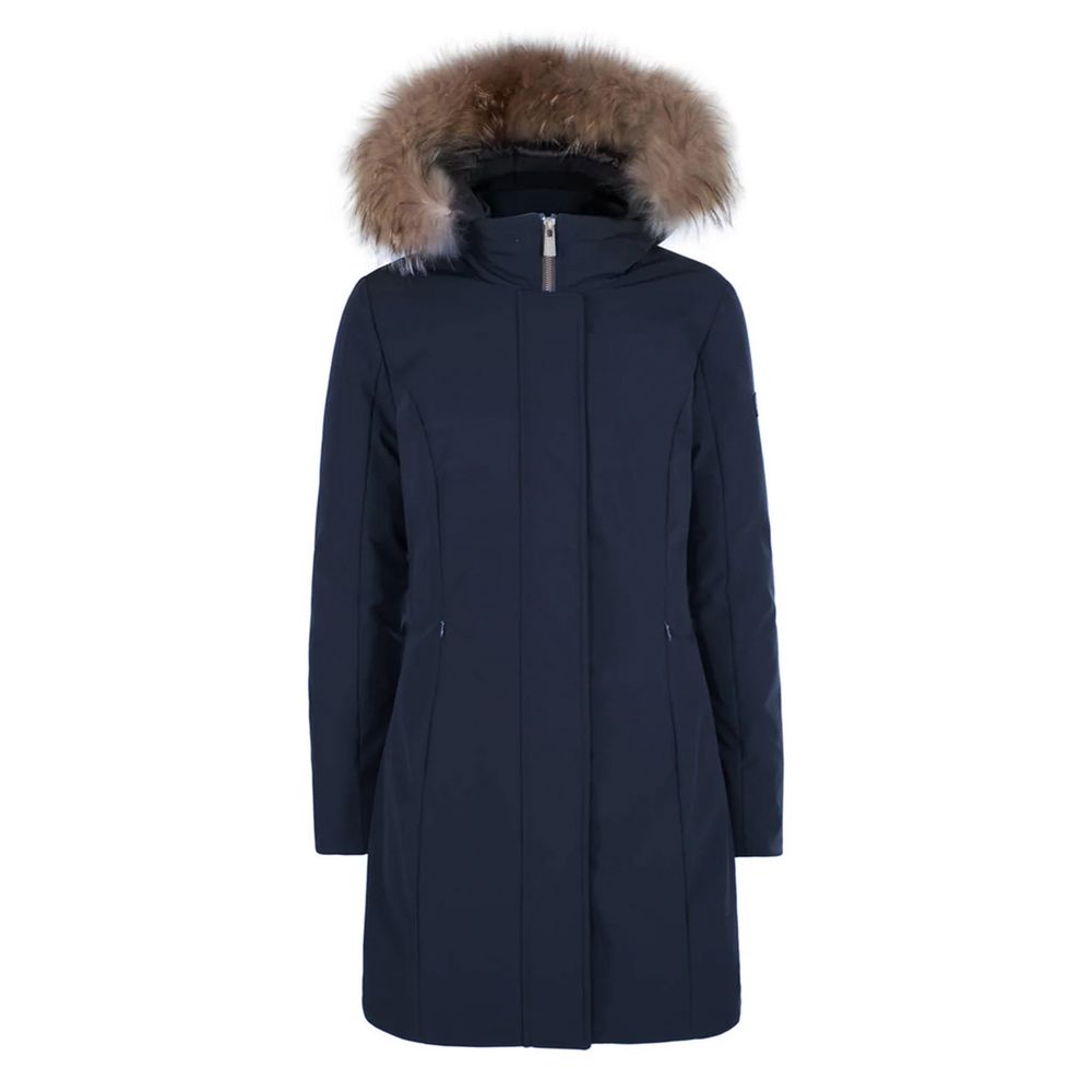 Yes Zee Blue Nylon Jackets & Coat