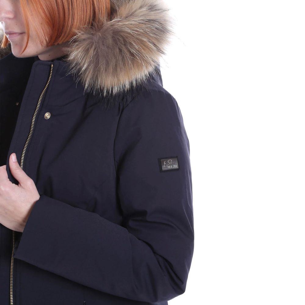 Yes Zee Blue Nylon Jackets & Coat - Image 4