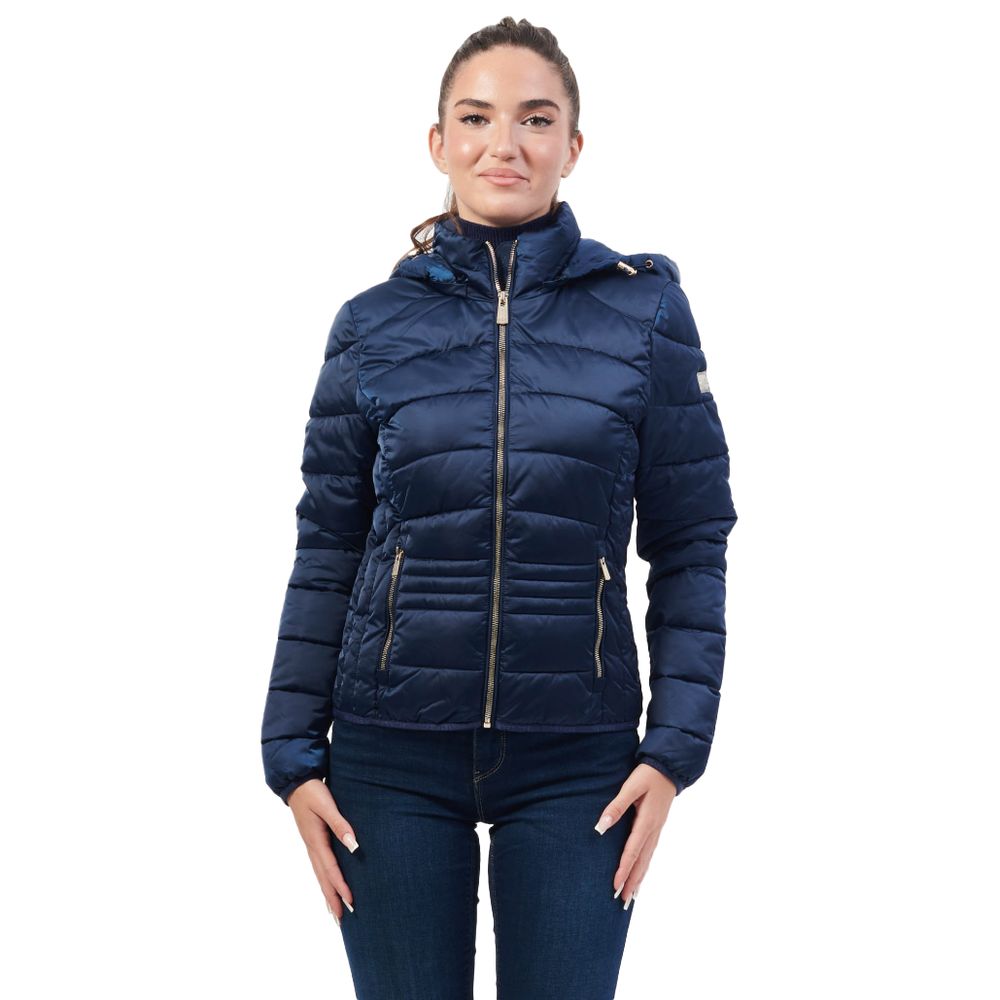 Yes Zee Blue Polyester Women's Jacket