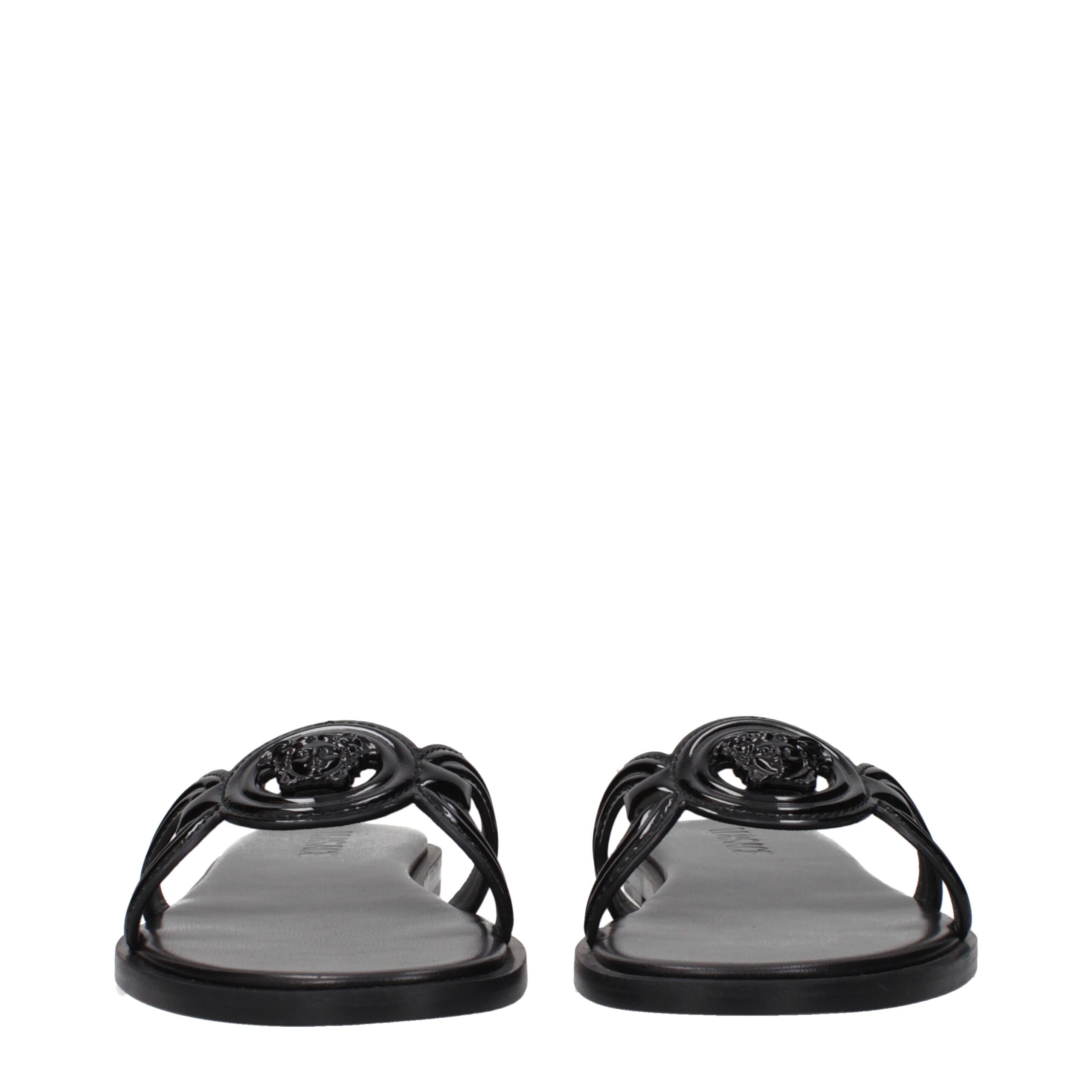 Versace Black Leather Slippers - Image 3