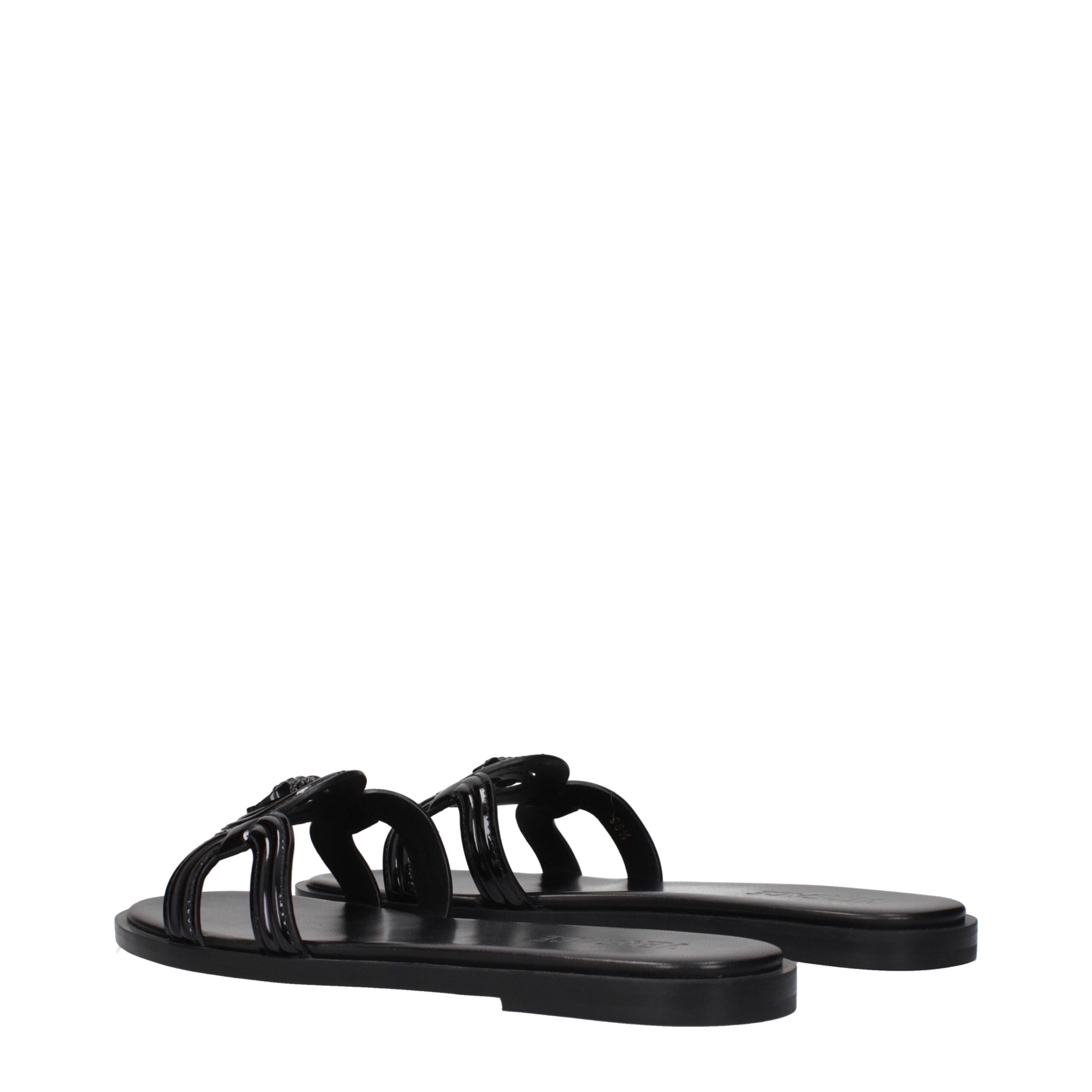 Versace Black Leather Slippers - Image 4