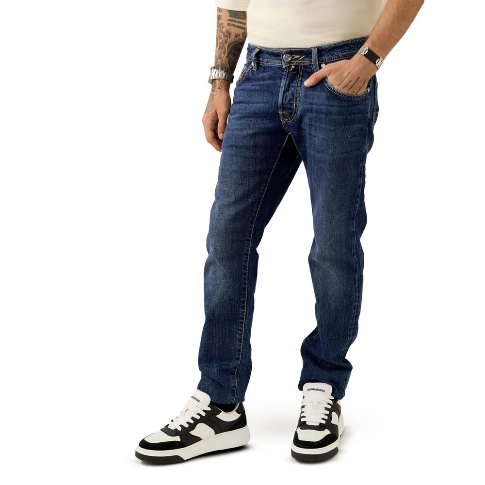 Jacob Cohen Blue Cotton Skinny Jean