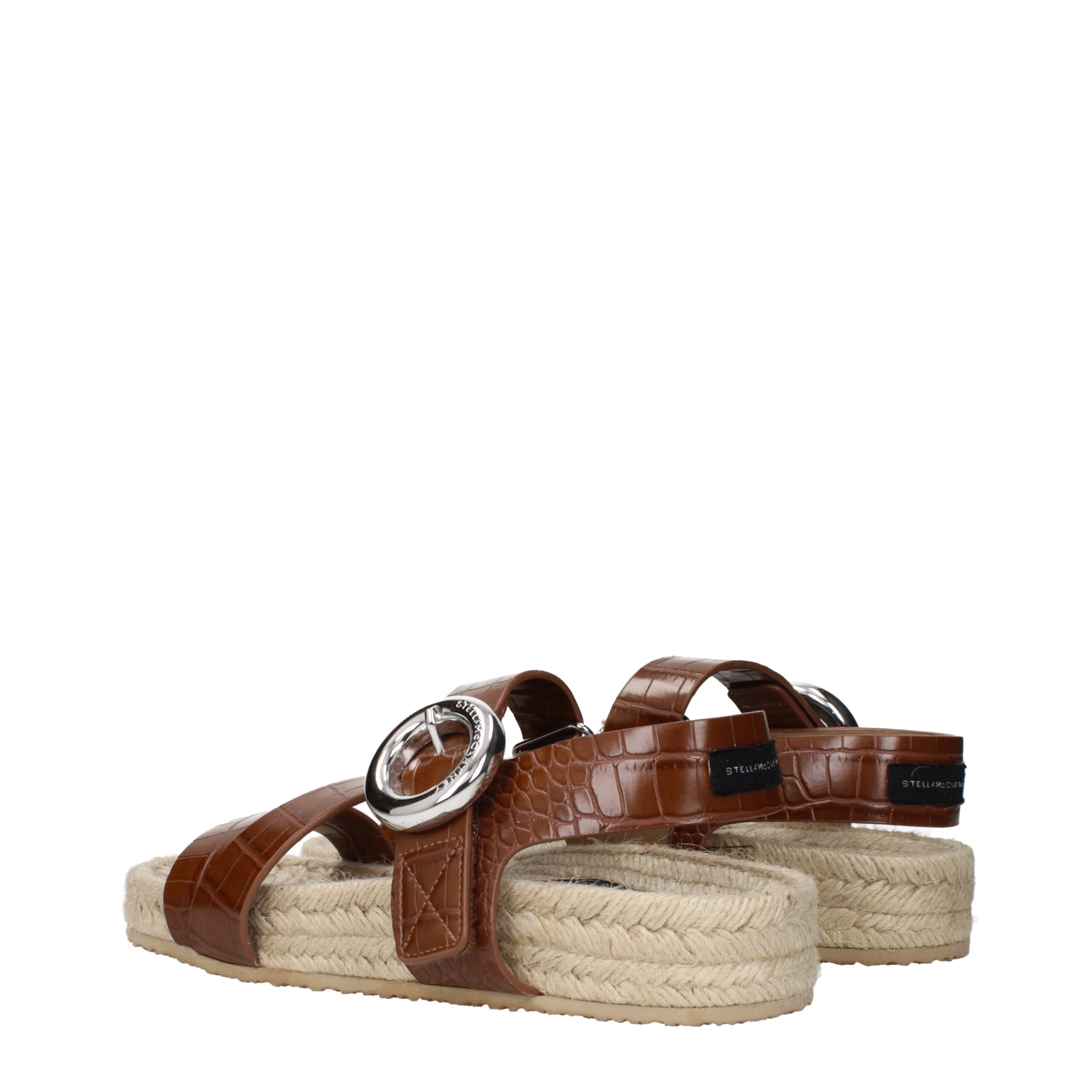 Stella McCartney Brown Leather Flat Sandals - Image 4