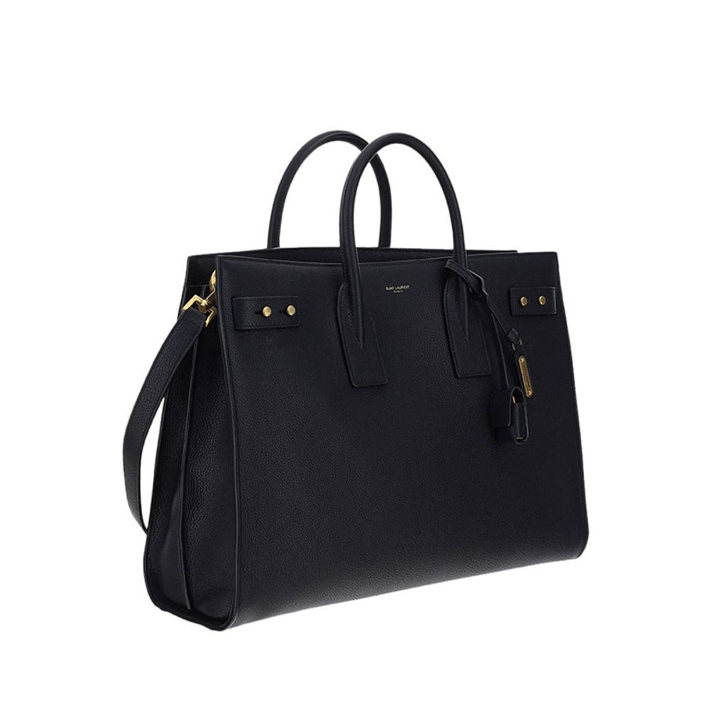 Saint Laurent Black Calf Leather Bos Taurus Handbag - Image 3